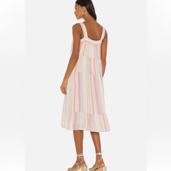 RAILS Amaya Sleeveless Tiered Midi Dress in Juliette Stripe