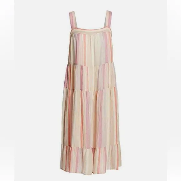 RAILS Amaya Sleeveless Tiered Midi Dress in Juliette Stripe
