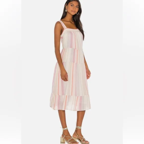 RAILS Amaya Sleeveless Tiered Midi Dress in Juliette Stripe