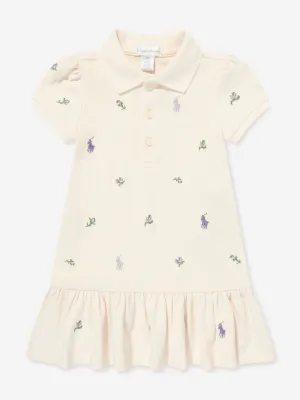 Ralph Lauren Baby Girls Polo Dress in Ivory