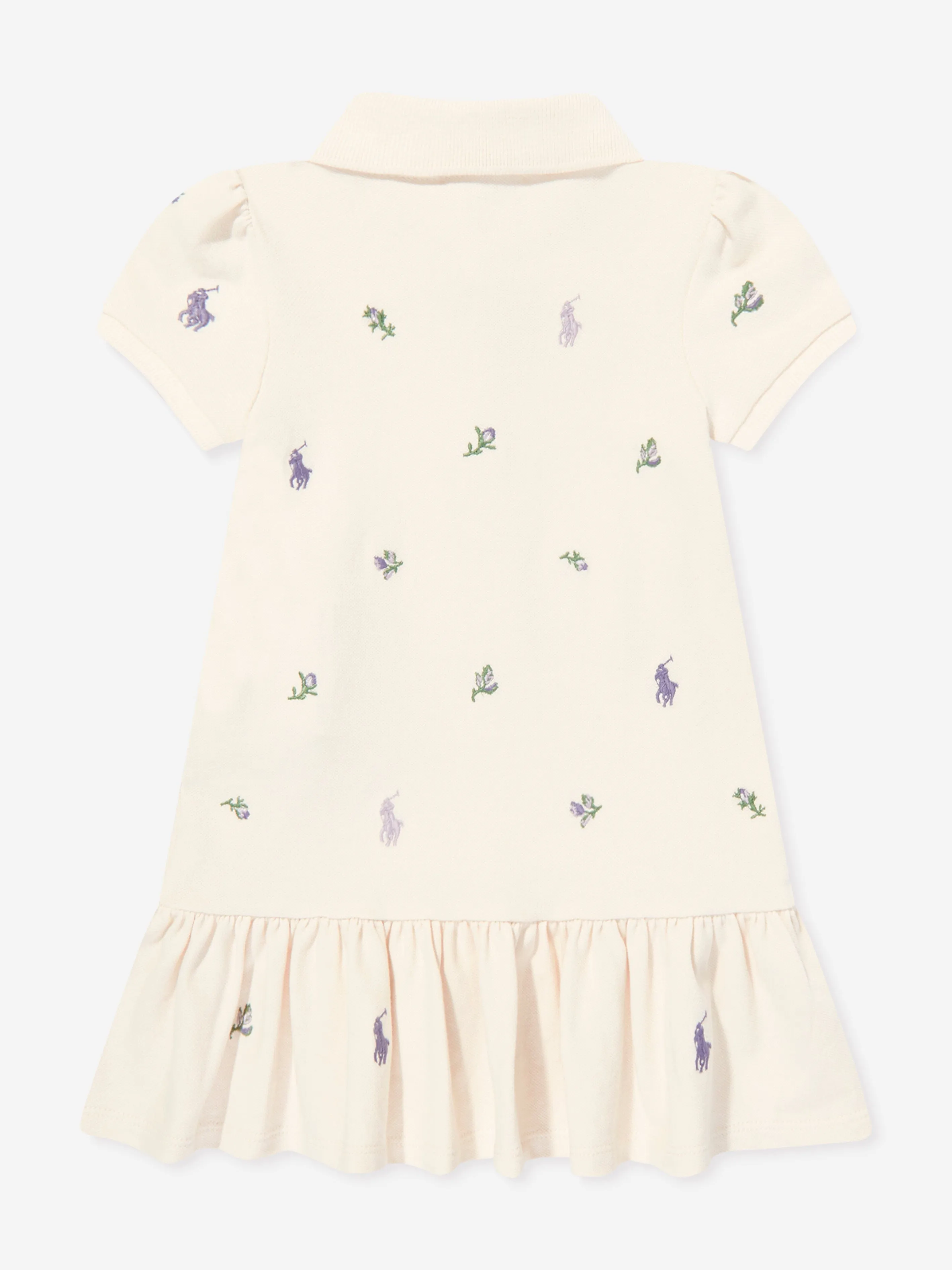 Ralph Lauren Baby Girls Polo Dress in Ivory