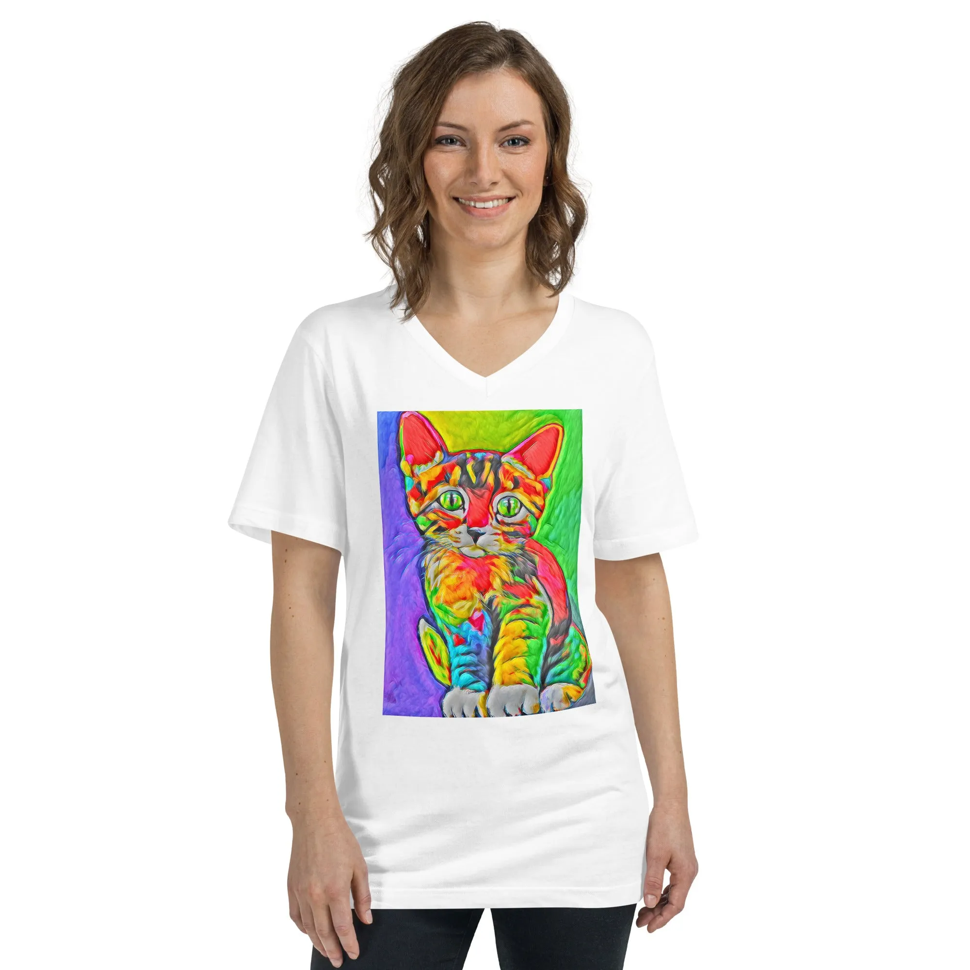 Rave Kitty V-Neck Tee