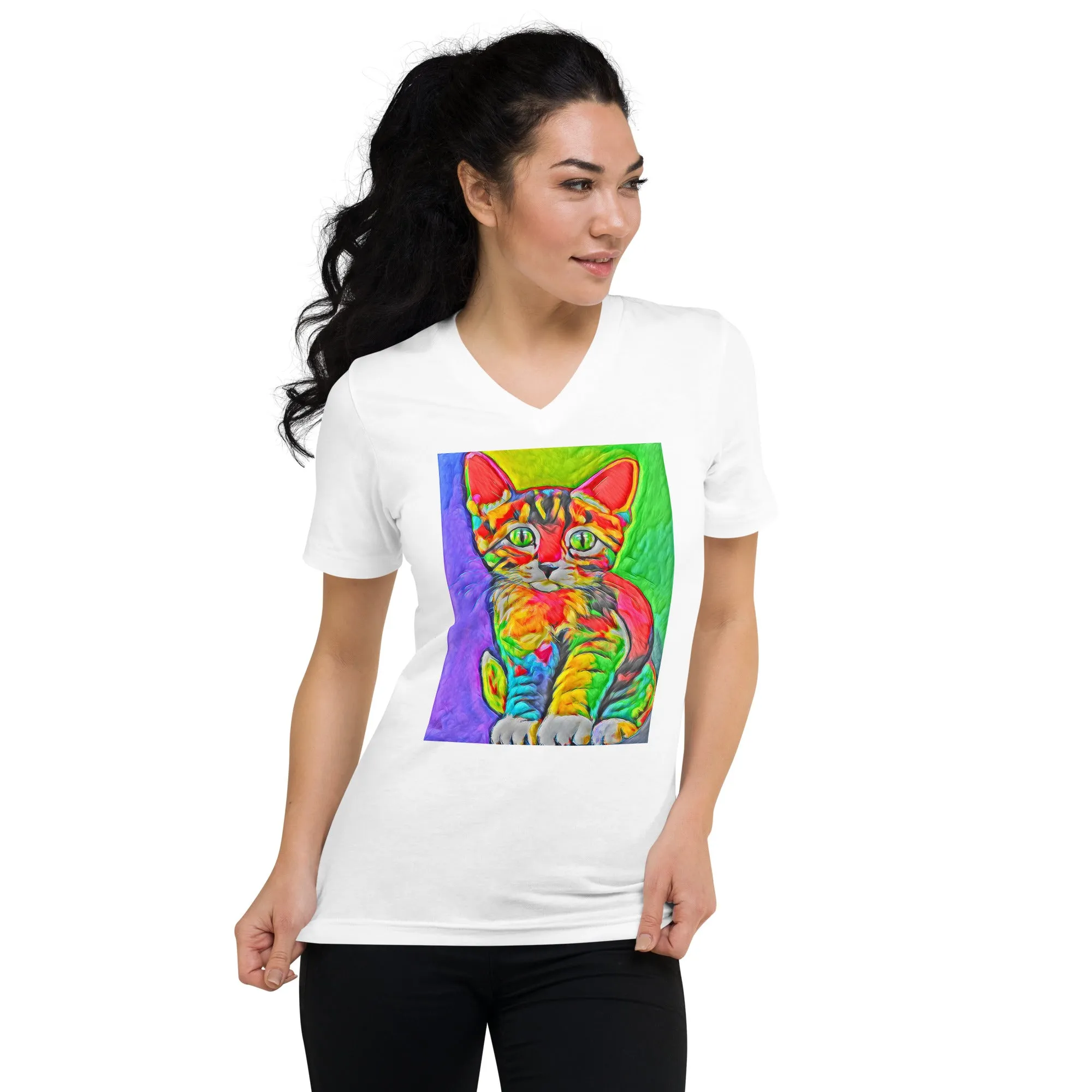 Rave Kitty V-Neck Tee