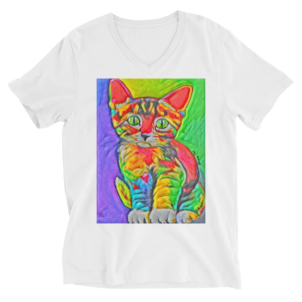 Rave Kitty V-Neck Tee