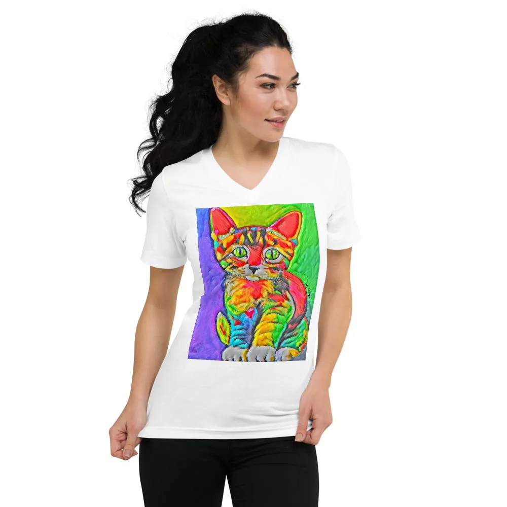 Rave Kitty V-Neck Tee