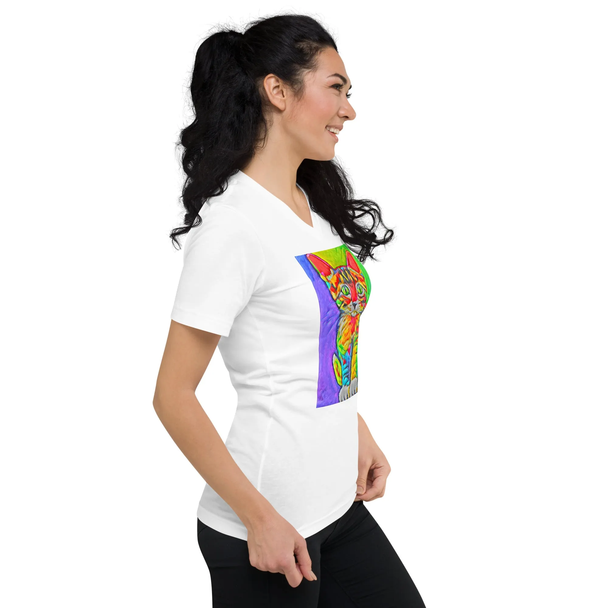 Rave Kitty V-Neck Tee