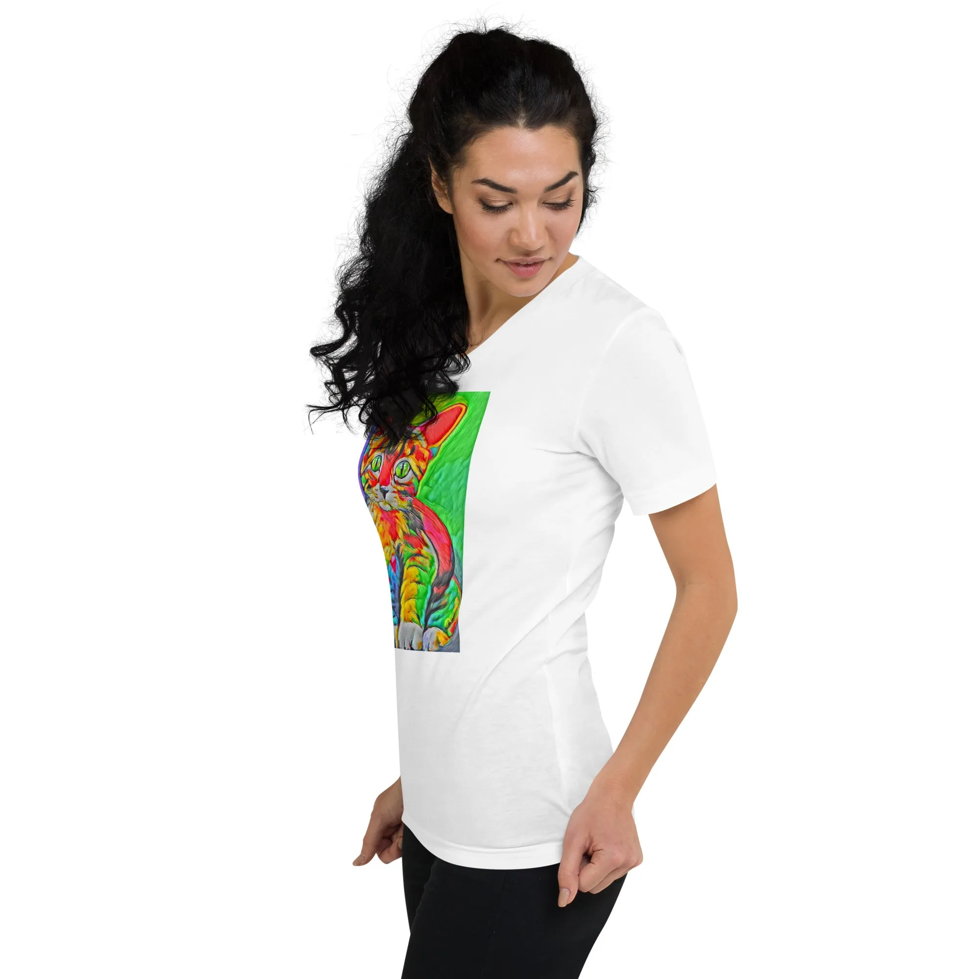 Rave Kitty V-Neck Tee