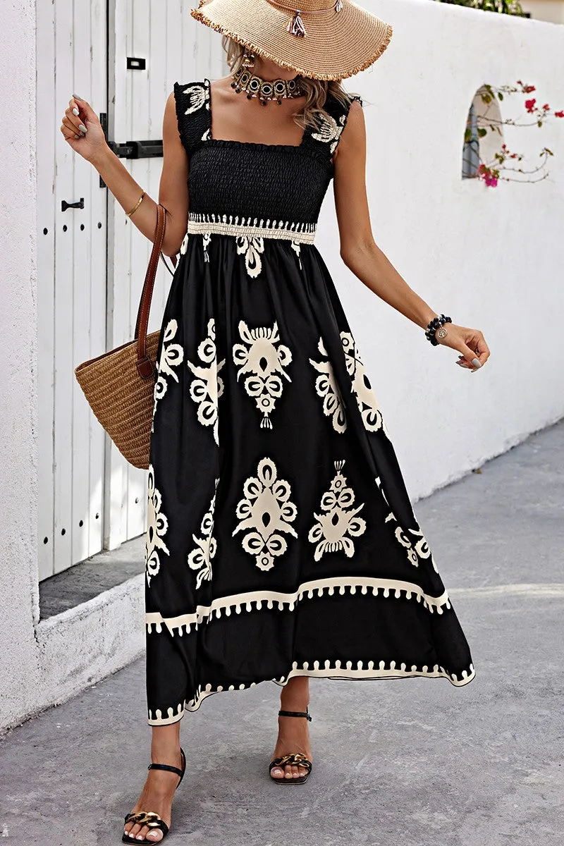 Regal Square Neck Maxi Dress