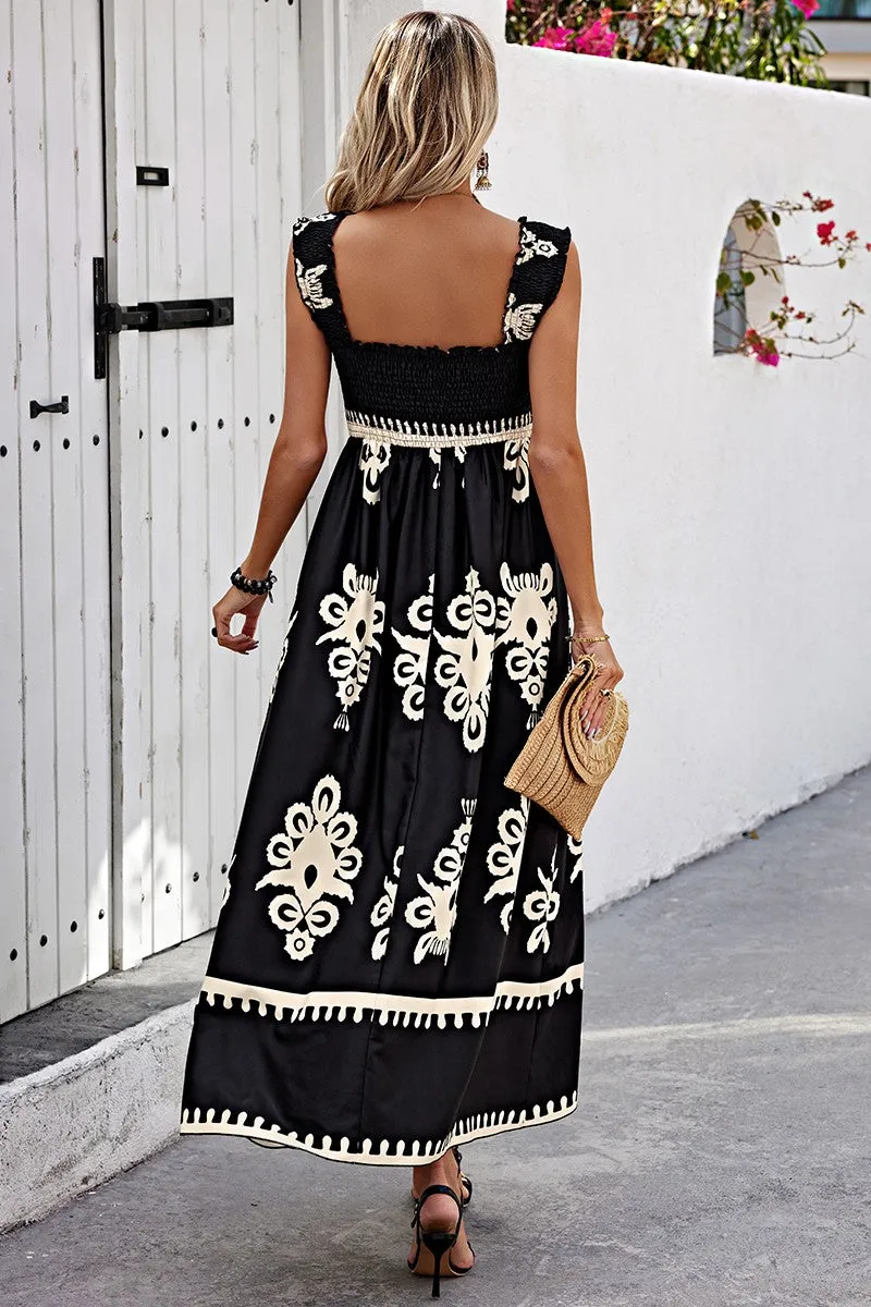 Regal Square Neck Maxi Dress