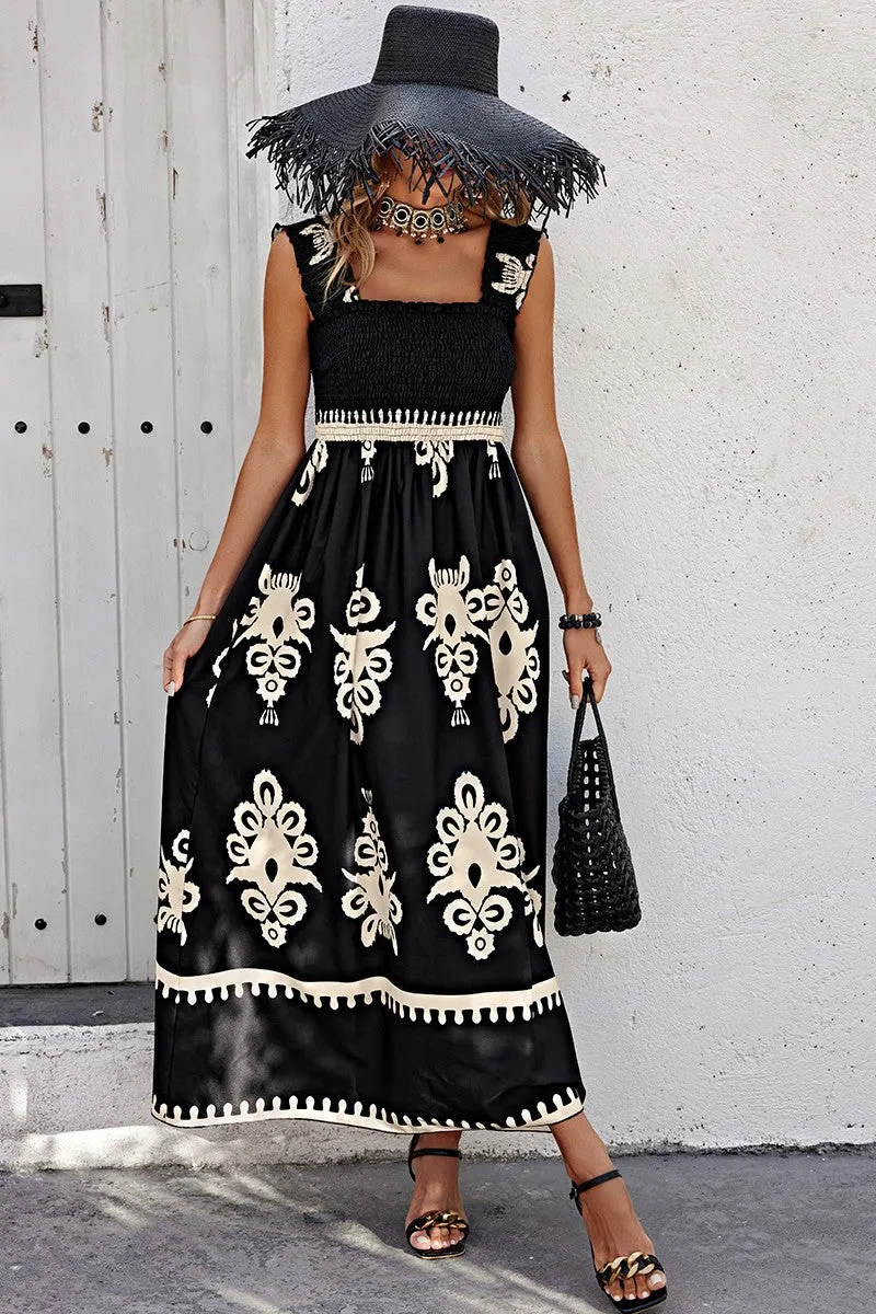 Regal Square Neck Maxi Dress