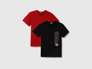 Regular Fit Crew Neck Printed Pack of 2 T-Shirts