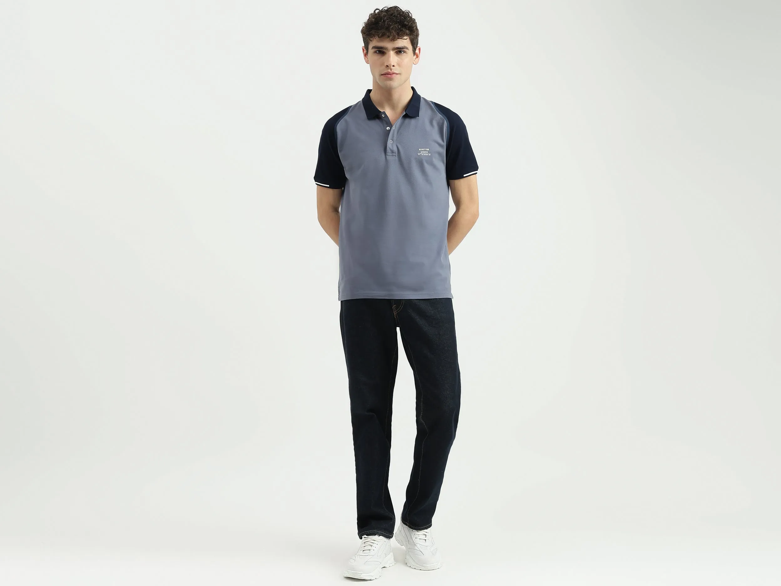 Regular Fit Polo Neck Colorblock T-Shirt