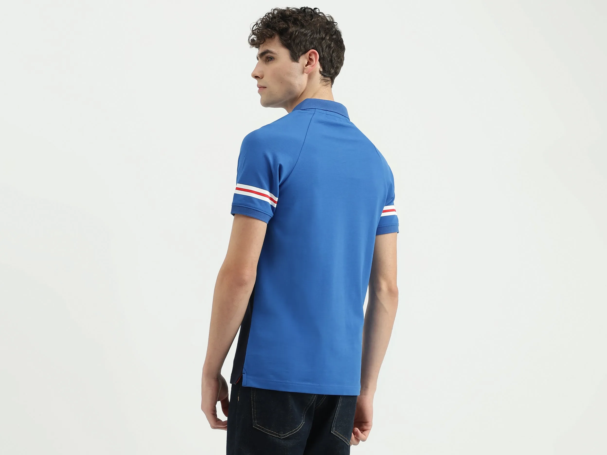 Regular Fit Polo Neck Colorblock T-Shirt