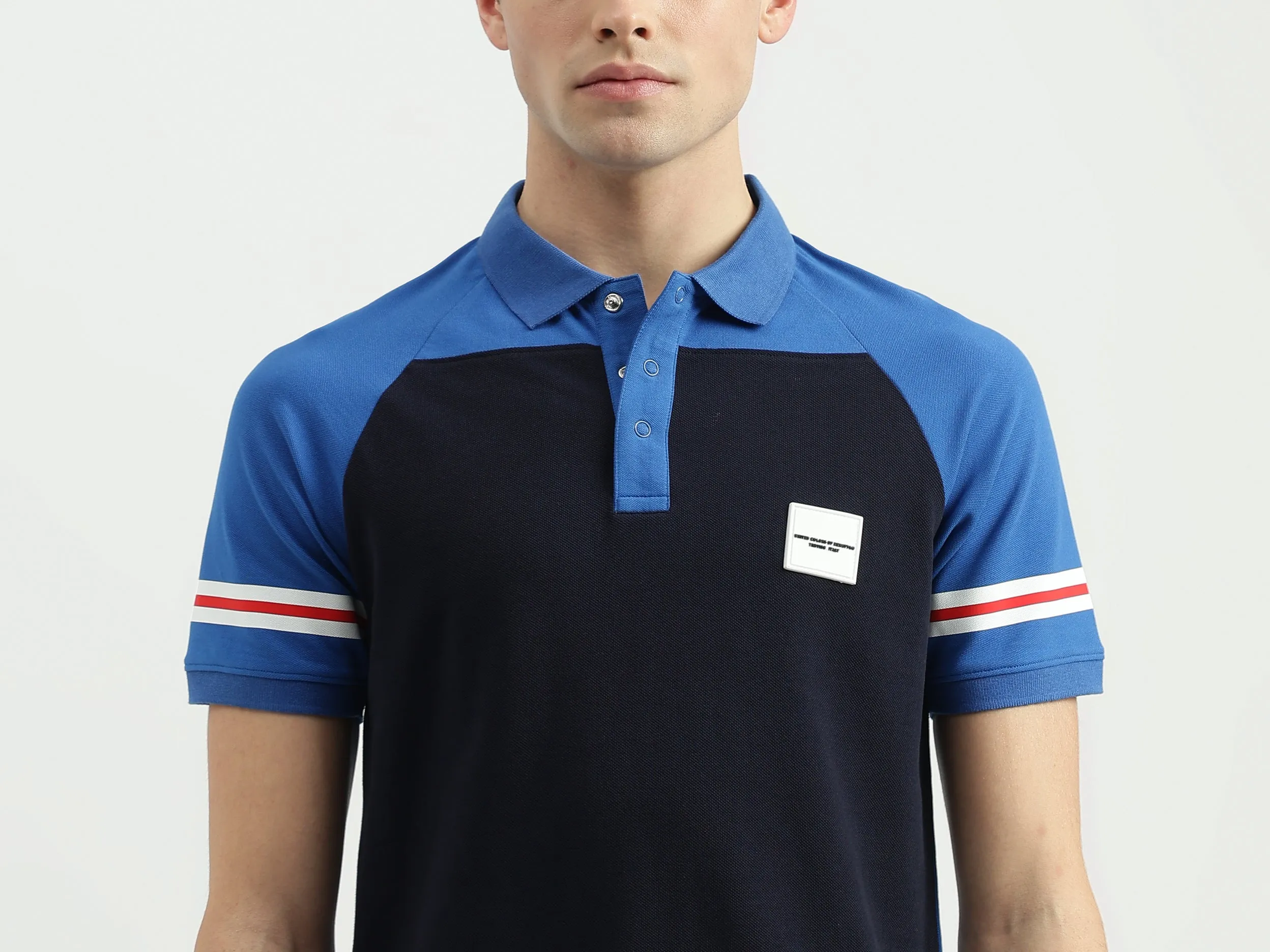 Regular Fit Polo Neck Colorblock T-Shirt