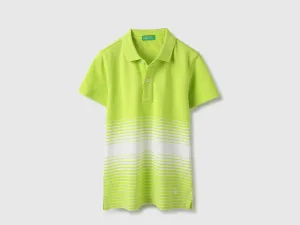 Regular Fit Polo Neck Gradation Striped T-Shirt