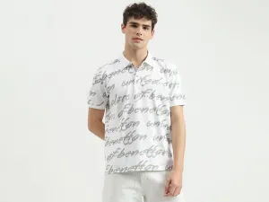Regular Fit Polo Neck Printed T-Shirt