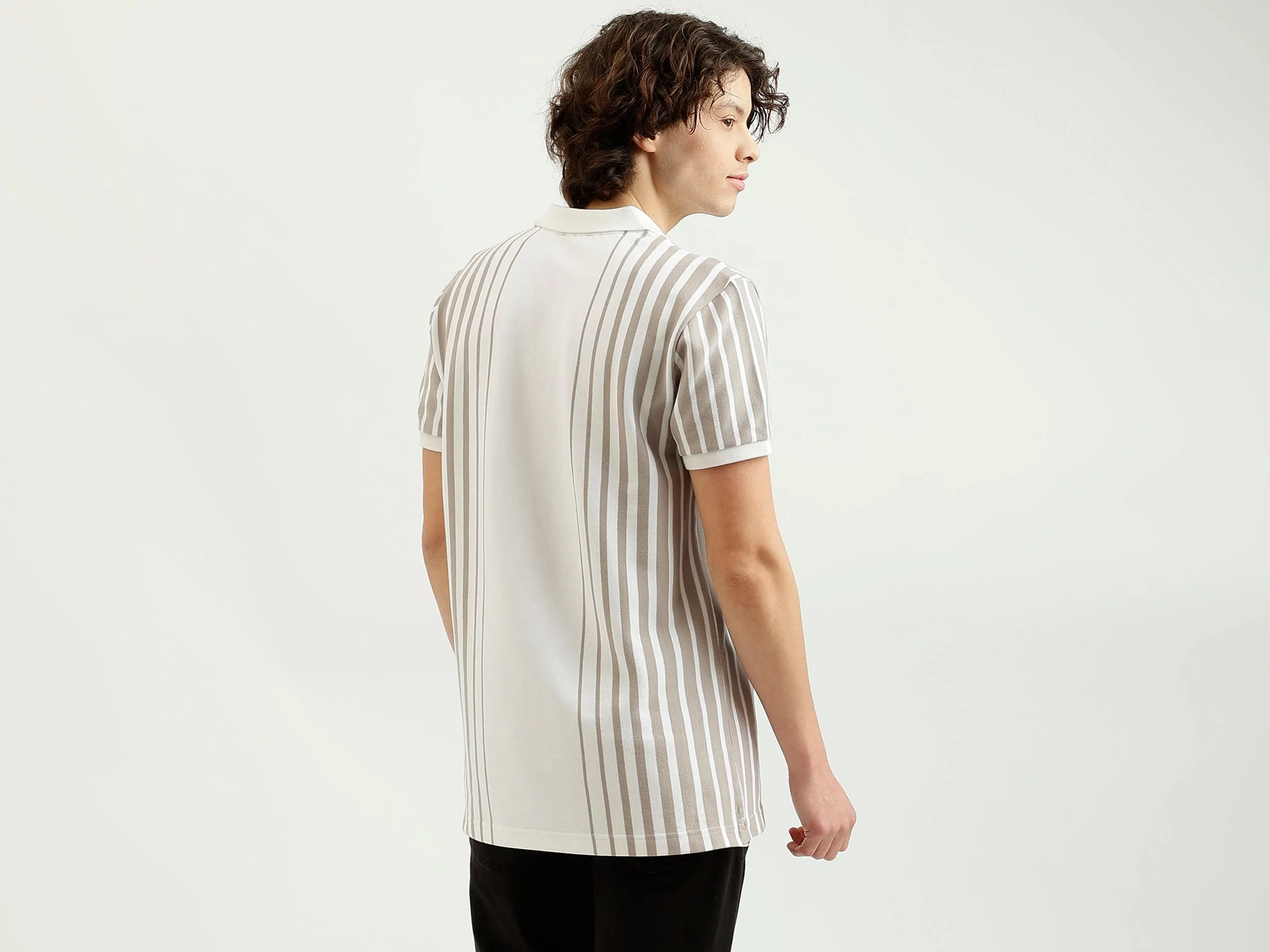 Regular Fit Polo Neck Striped T-Shirt
