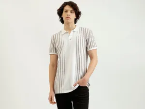 Regular Fit Polo Neck Striped T-Shirt