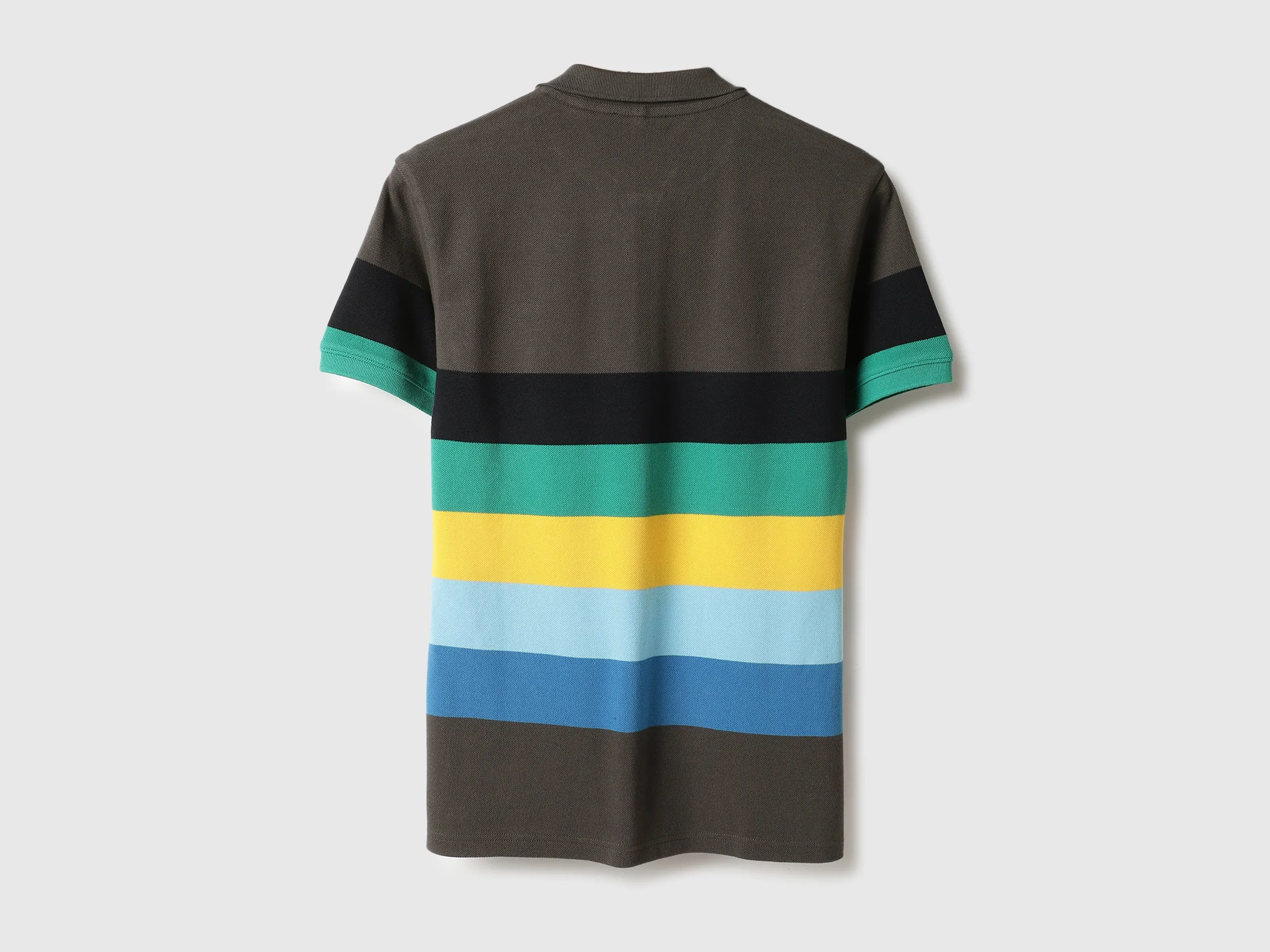Regular Fit Polo Neck Striped Tshirt