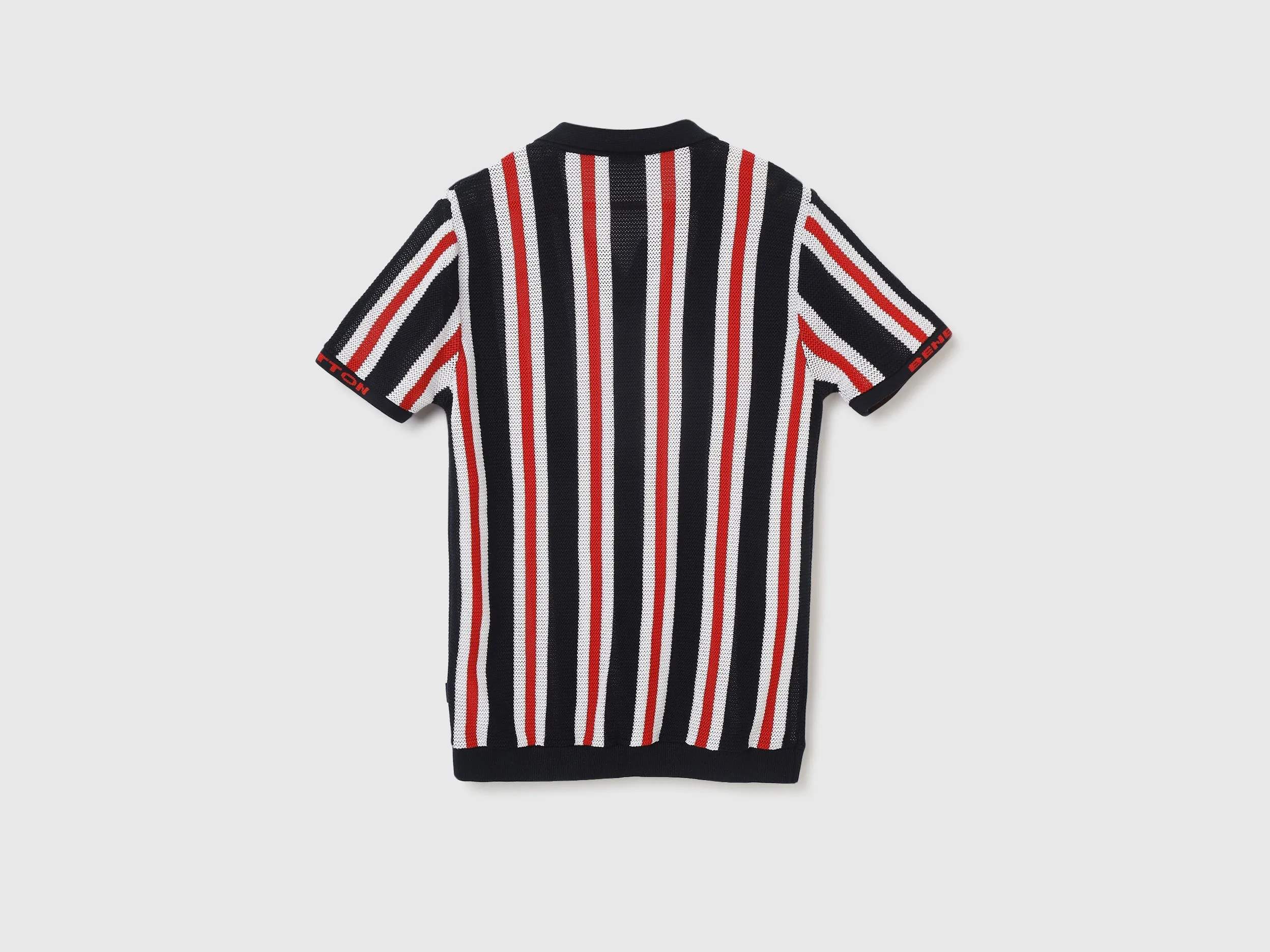Regular Fit Polo Neck Striped Tshirt