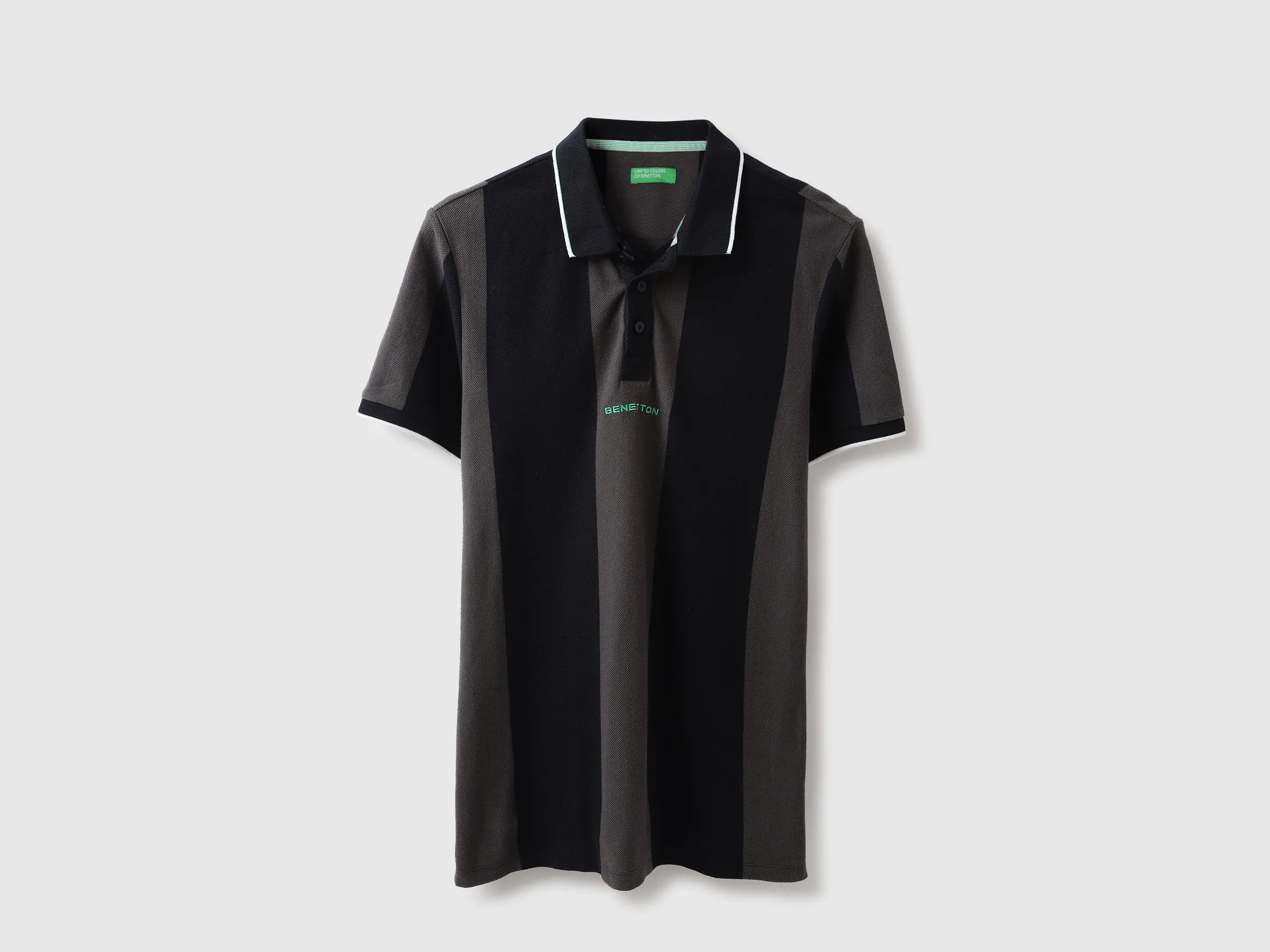 Regular Fit Polo Neck Striped Tshirt