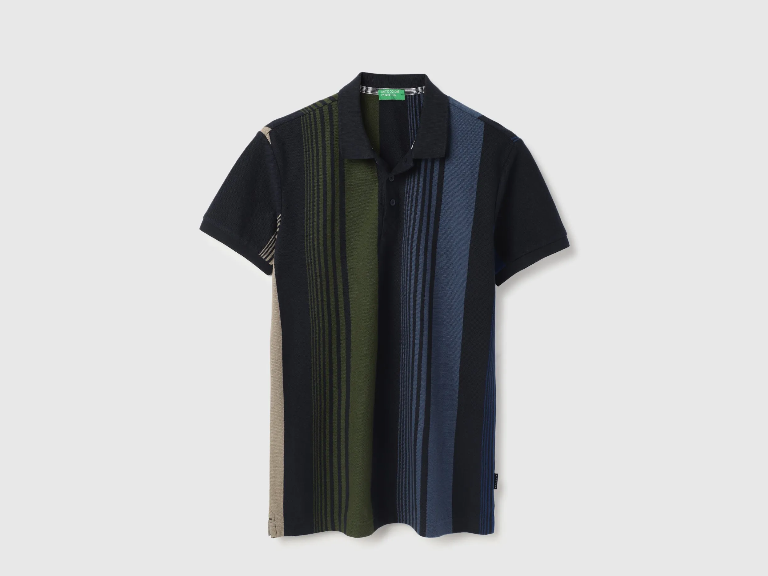 Regular Fit Polo Neck Striped Tshirt