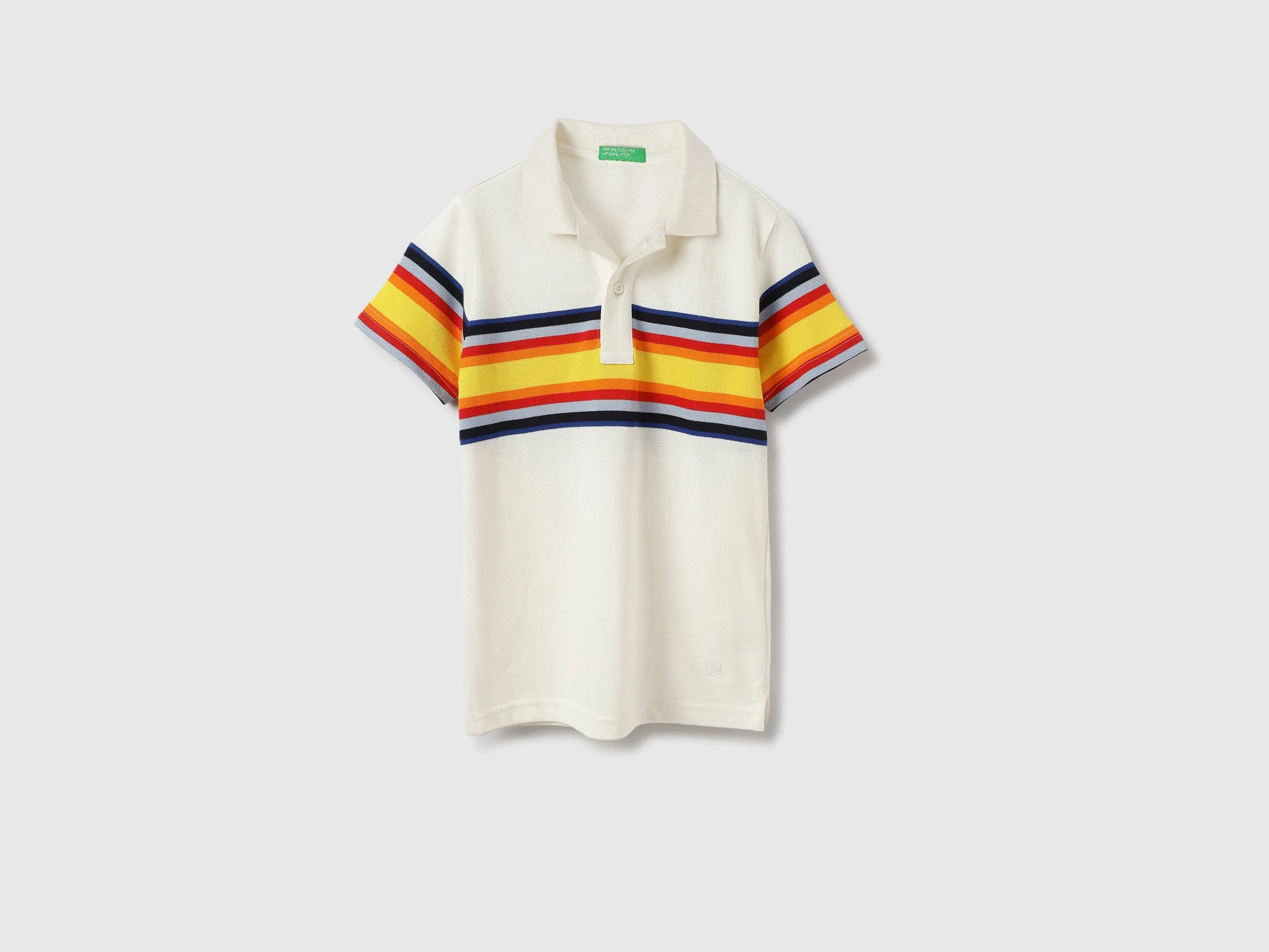 Regular Fit Polo Neck Striped Tshirt