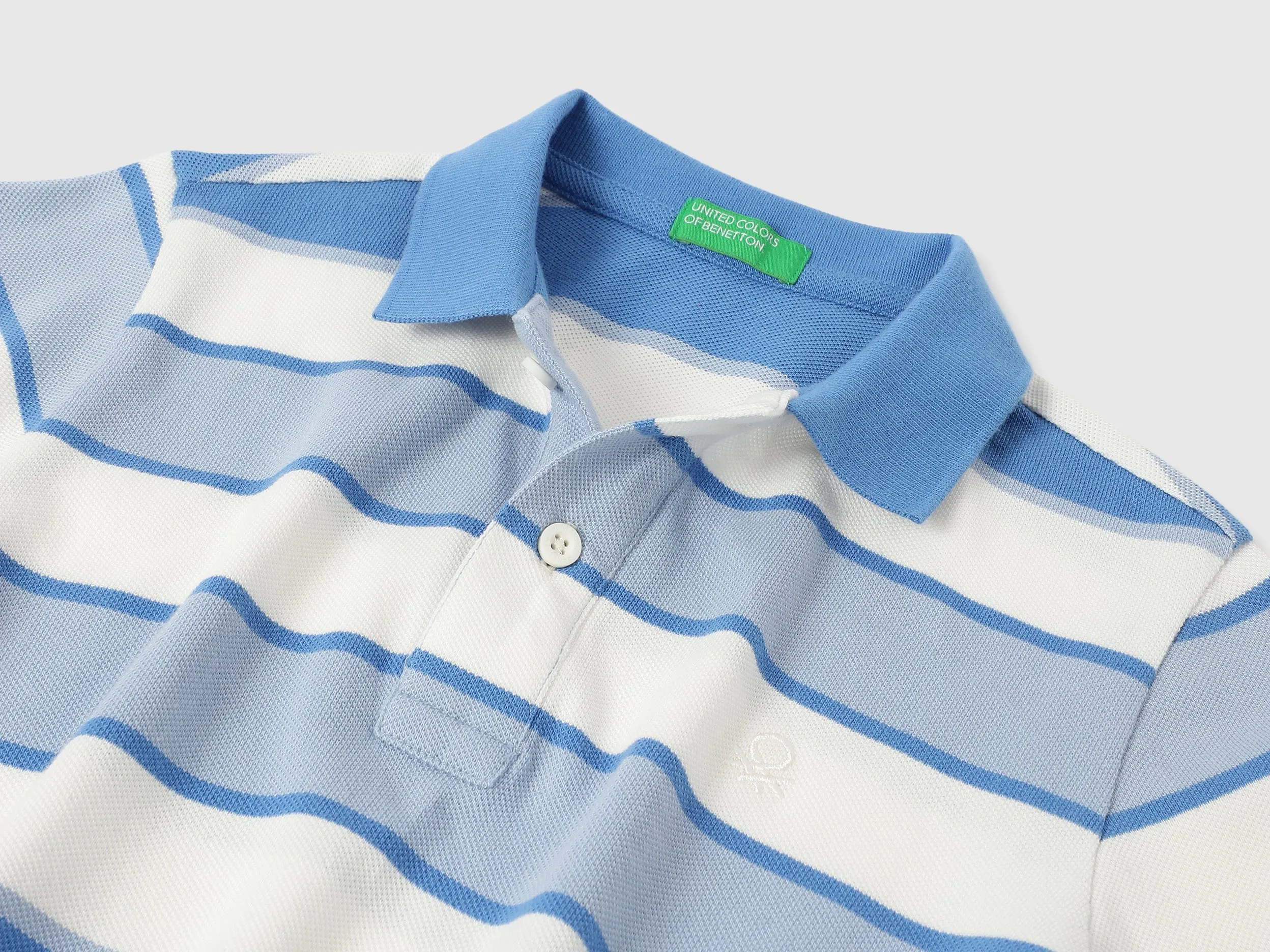 Regular Fit Polo Neck Striped Tshirt