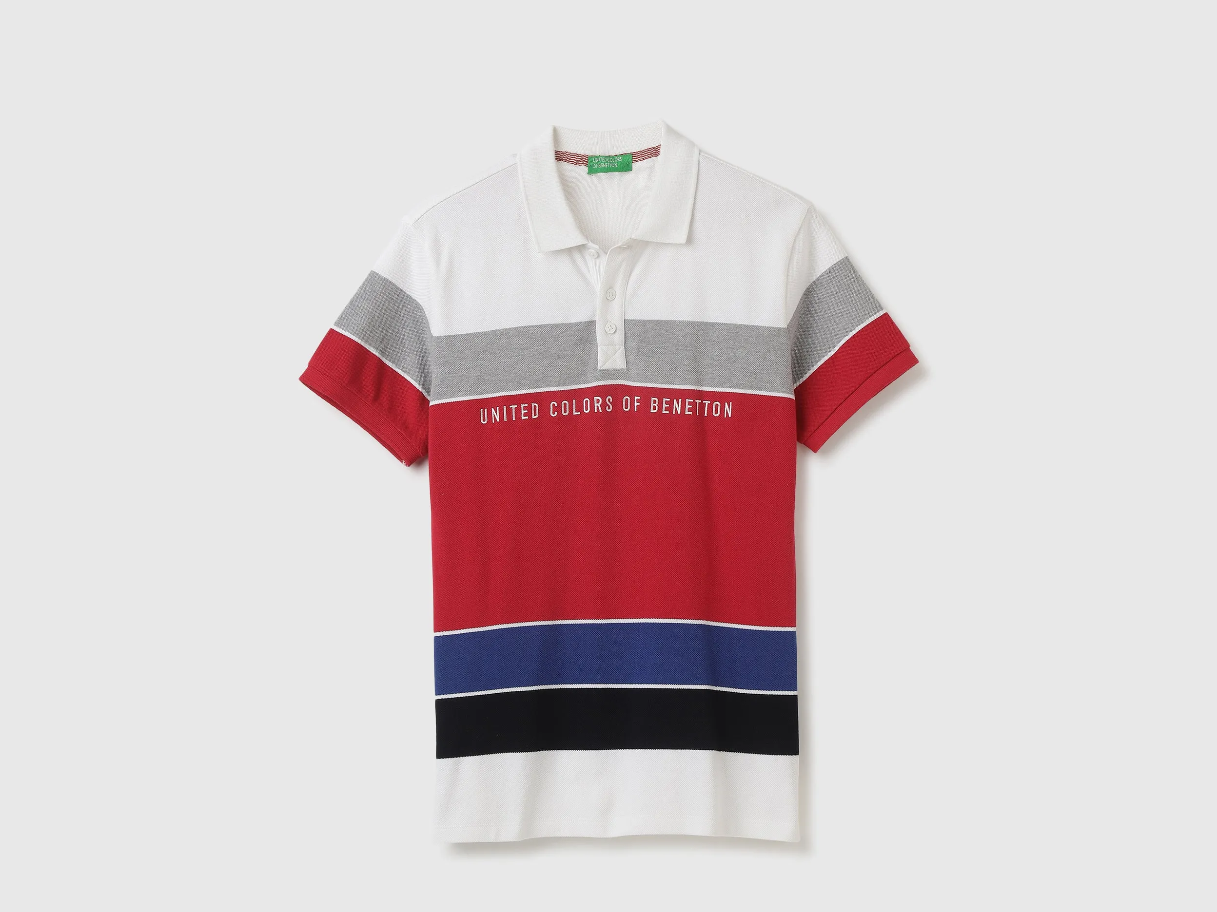Regular Fit Polo Neck Striped Tshirt
