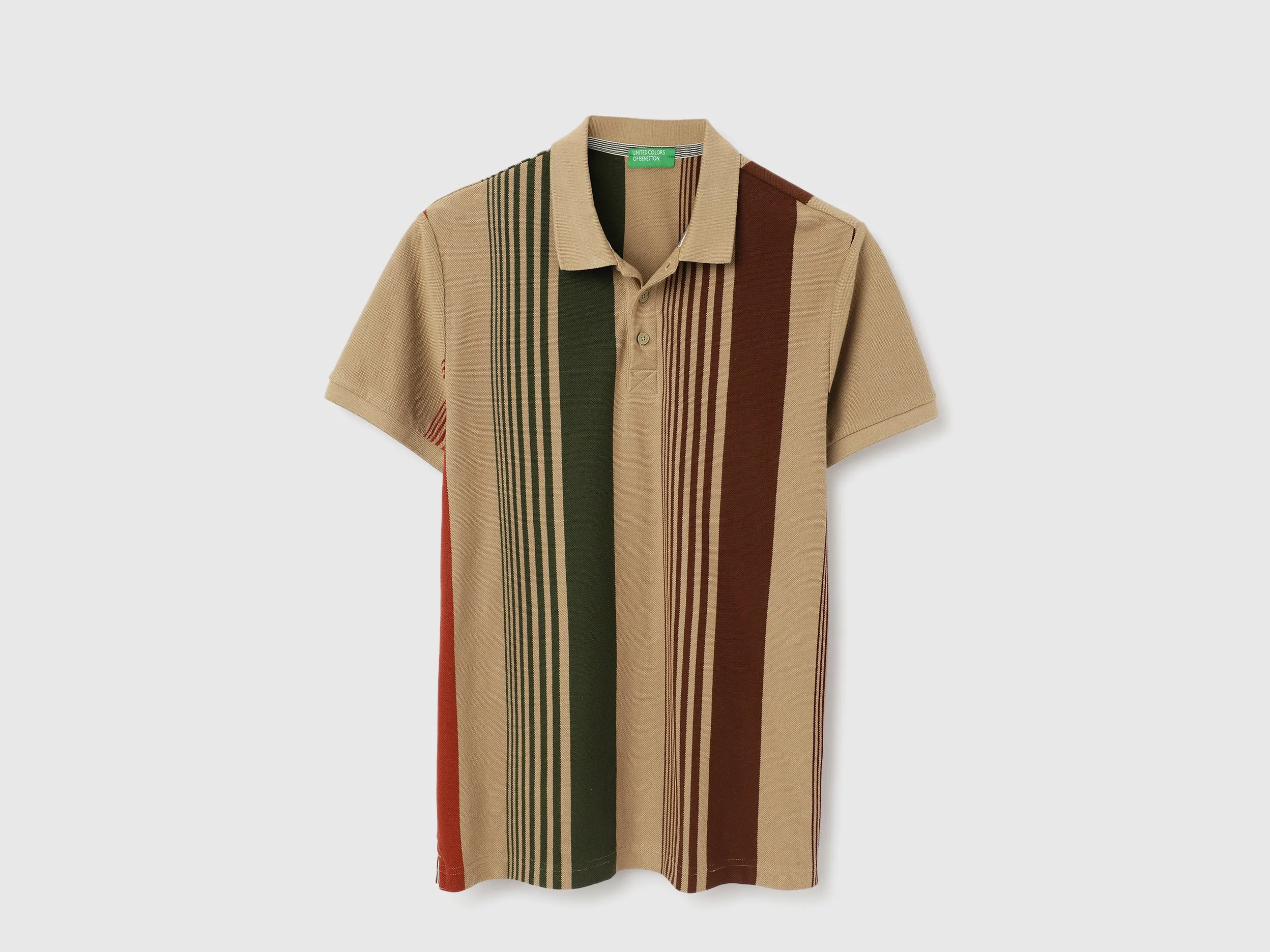 Regular Fit Polo Neck Striped Tshirt