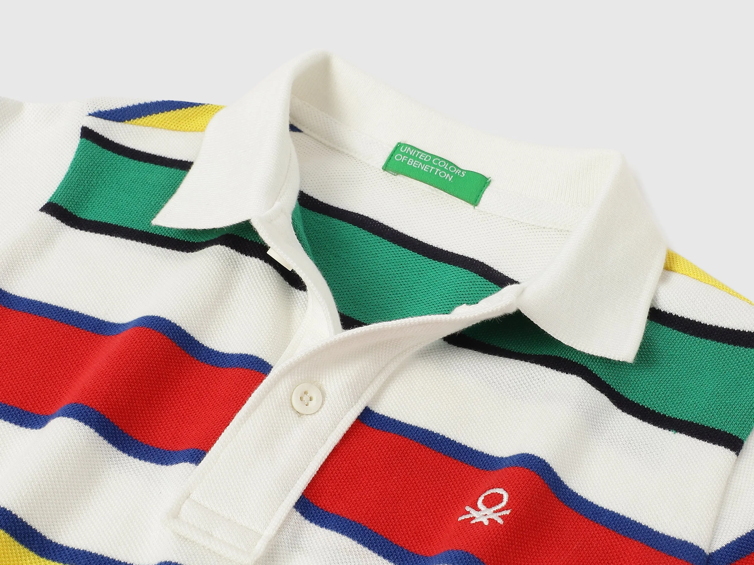 Regular Fit Polo Neck Striped Tshirt