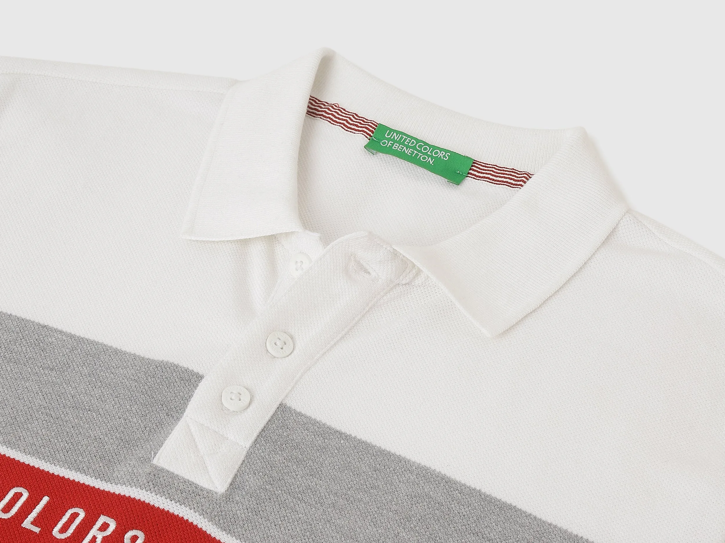 Regular Fit Polo Neck Striped Tshirt