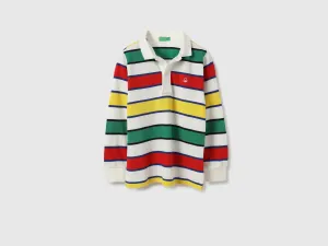 Regular Fit Polo Neck Striped Tshirt