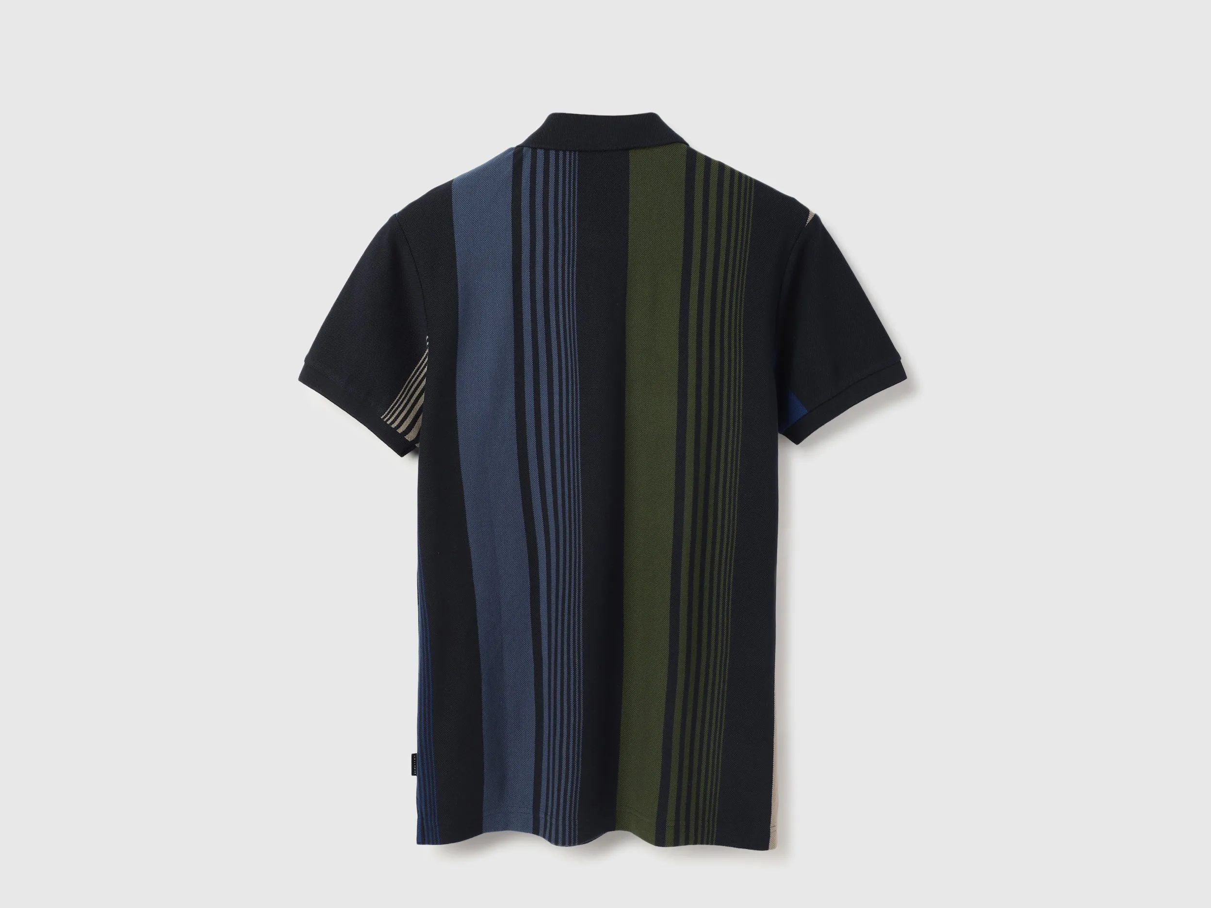 Regular Fit Polo Neck Striped Tshirt