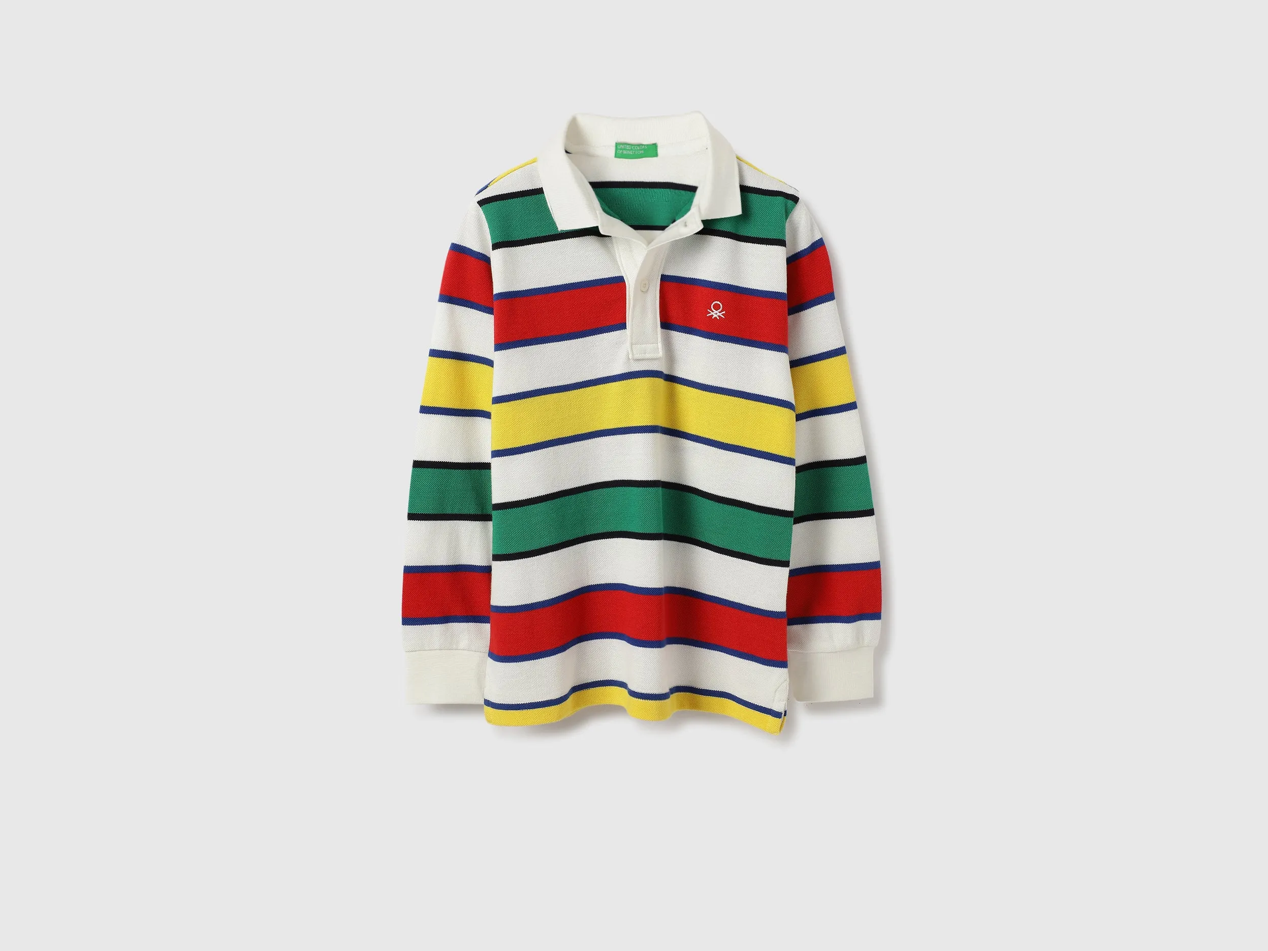 Regular Fit Polo Neck Striped Tshirt