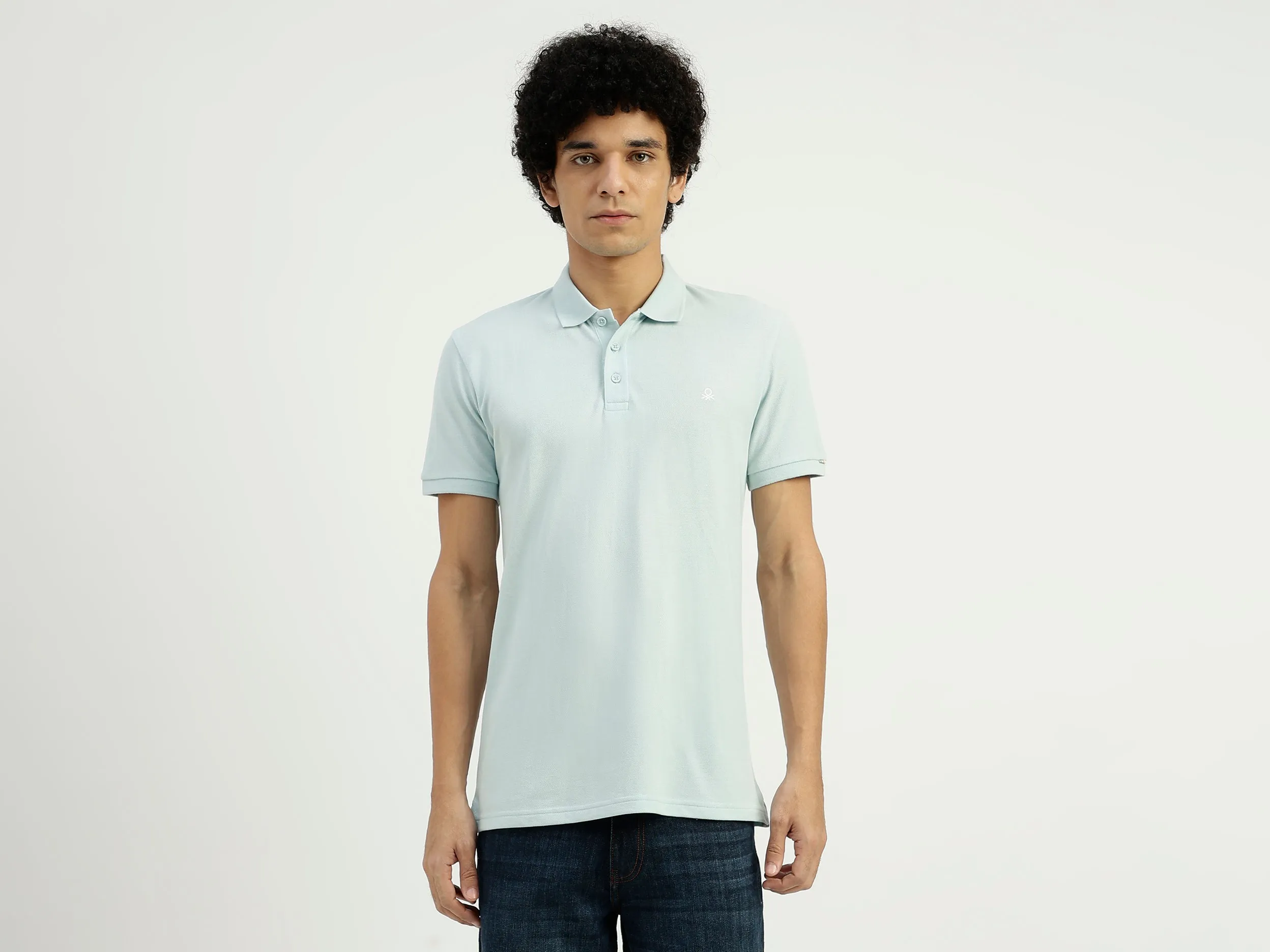 Regular Fit Ribbed Collar Solid T-Shirt