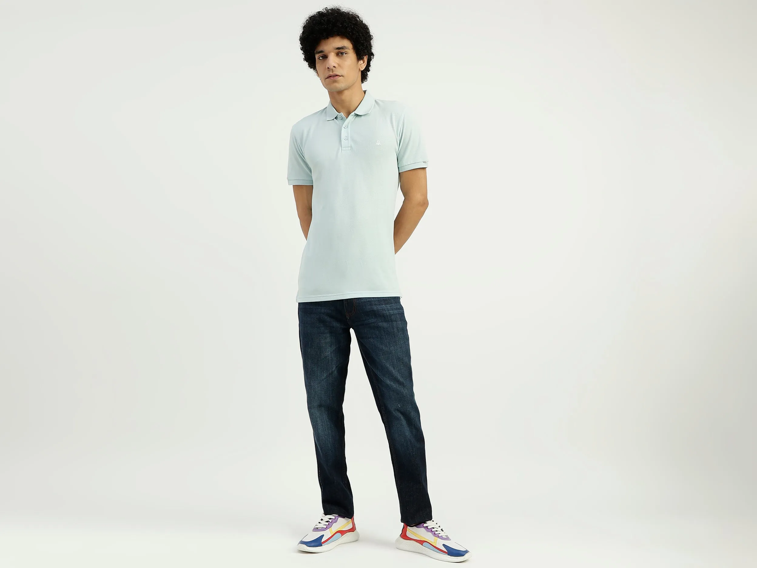 Regular Fit Ribbed Collar Solid T-Shirt