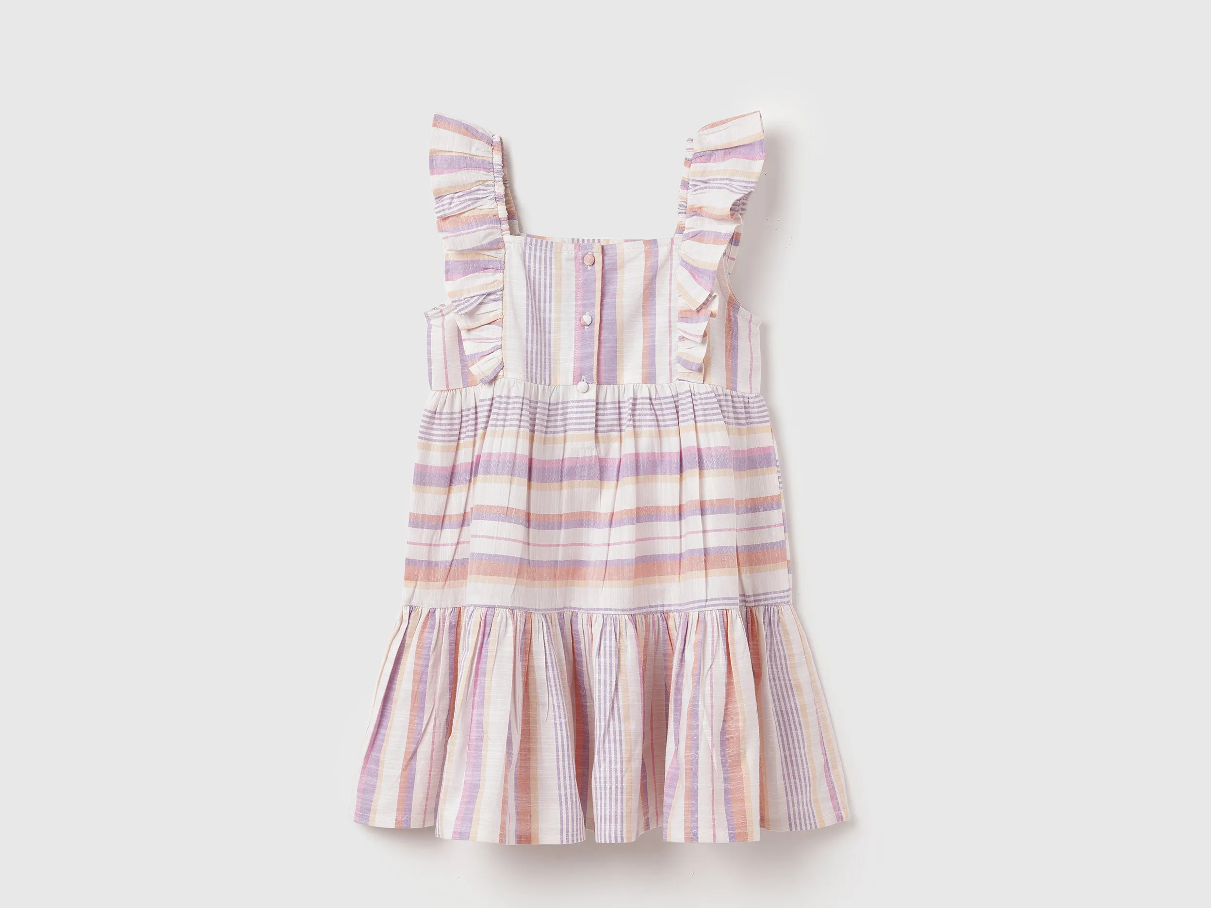 Regular Fit Square Neck Striped Dress
