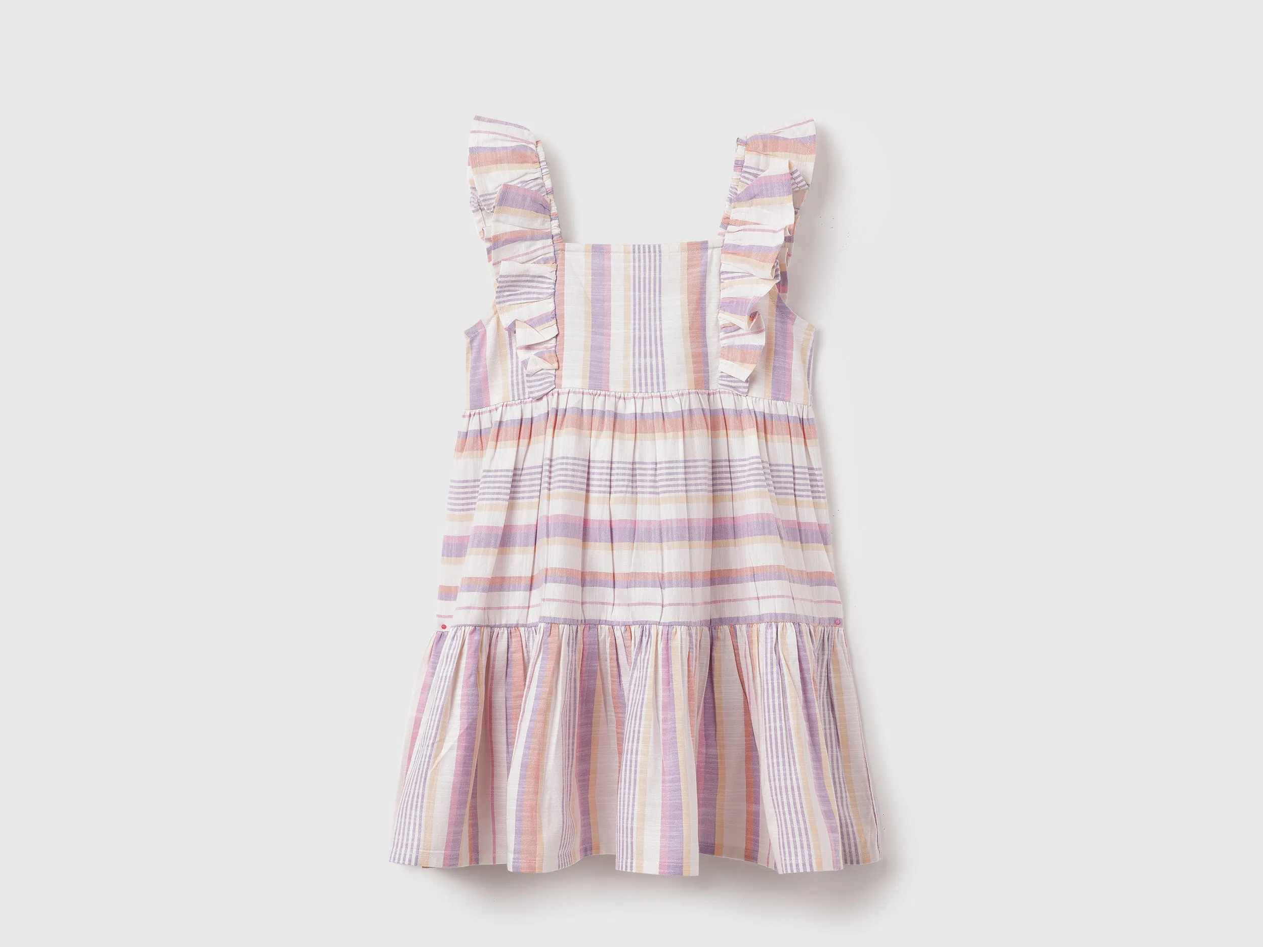 Regular Fit Square Neck Striped Dress