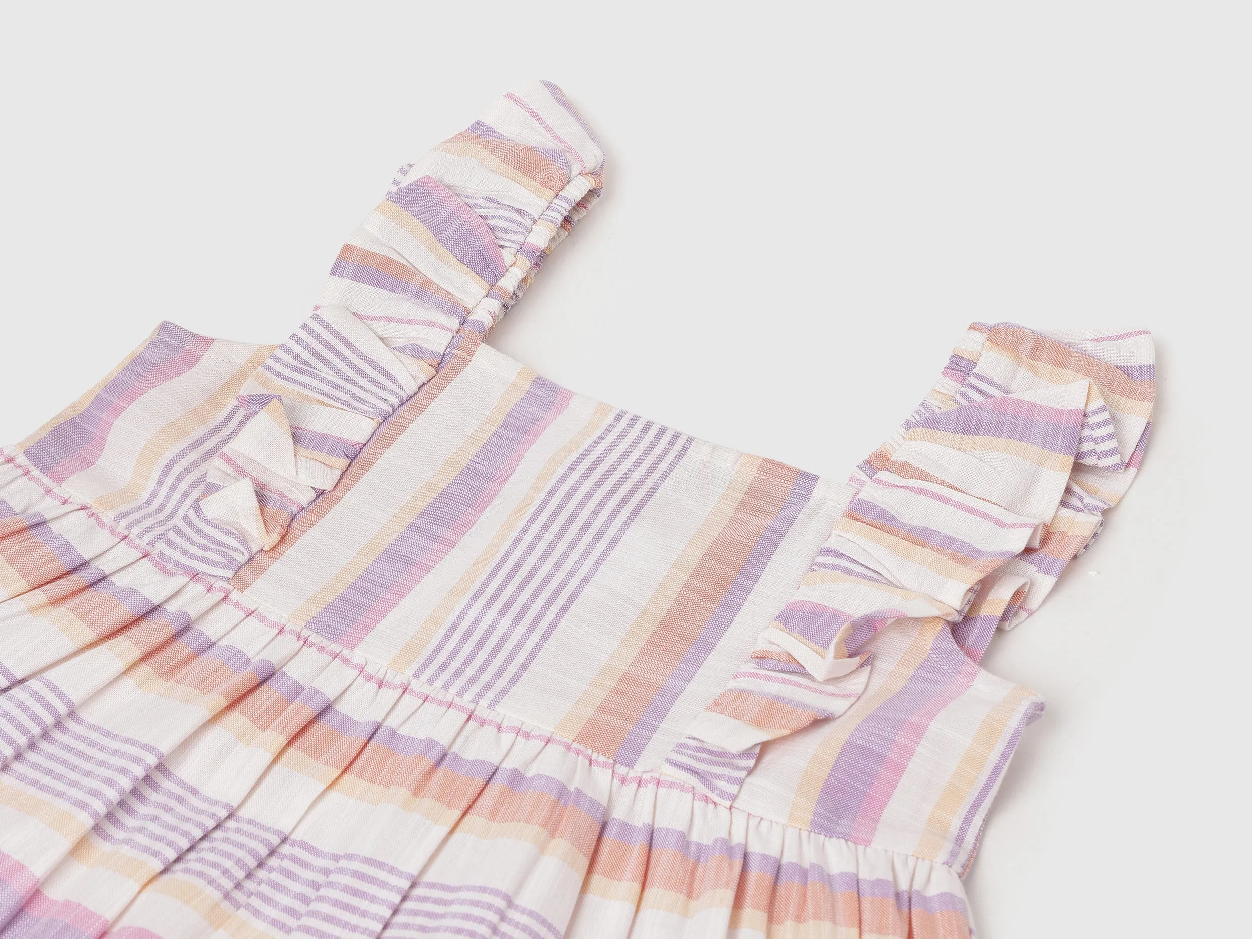 Regular Fit Square Neck Striped Dress