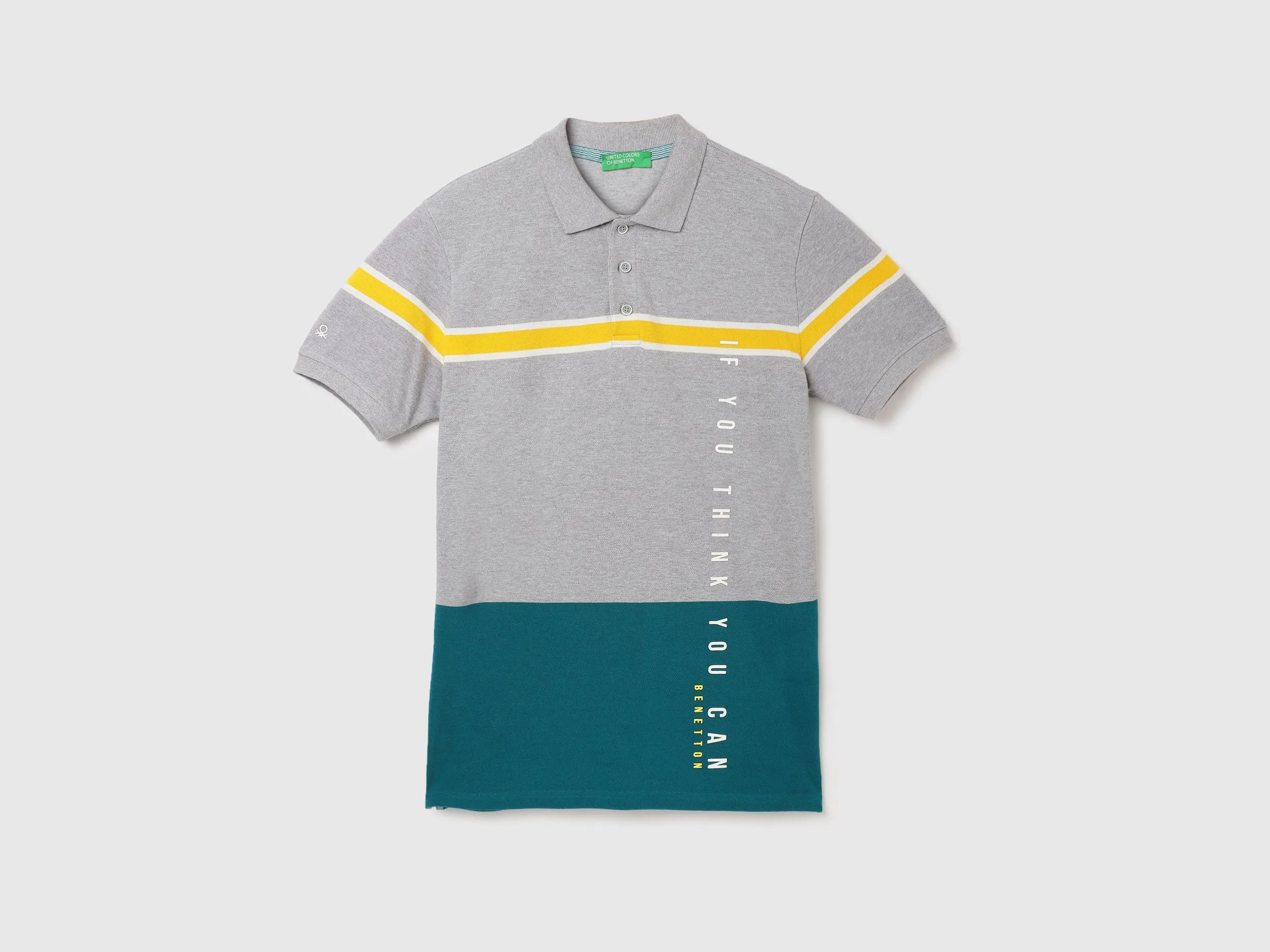 Regular-Fit Striped Colourblocked Polo T-Shirt