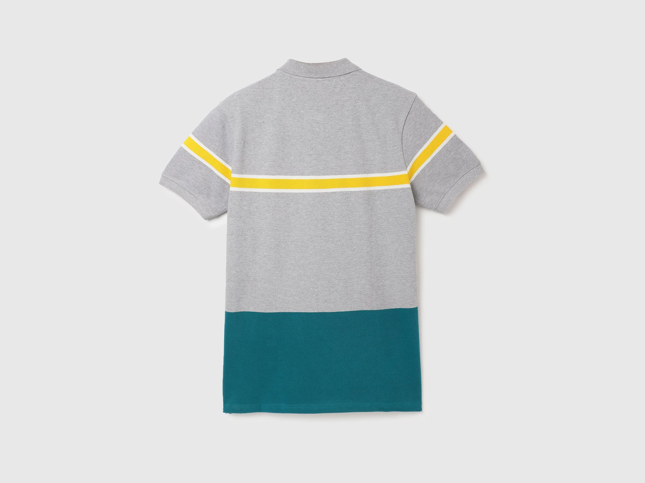 Regular-Fit Striped Colourblocked Polo T-Shirt