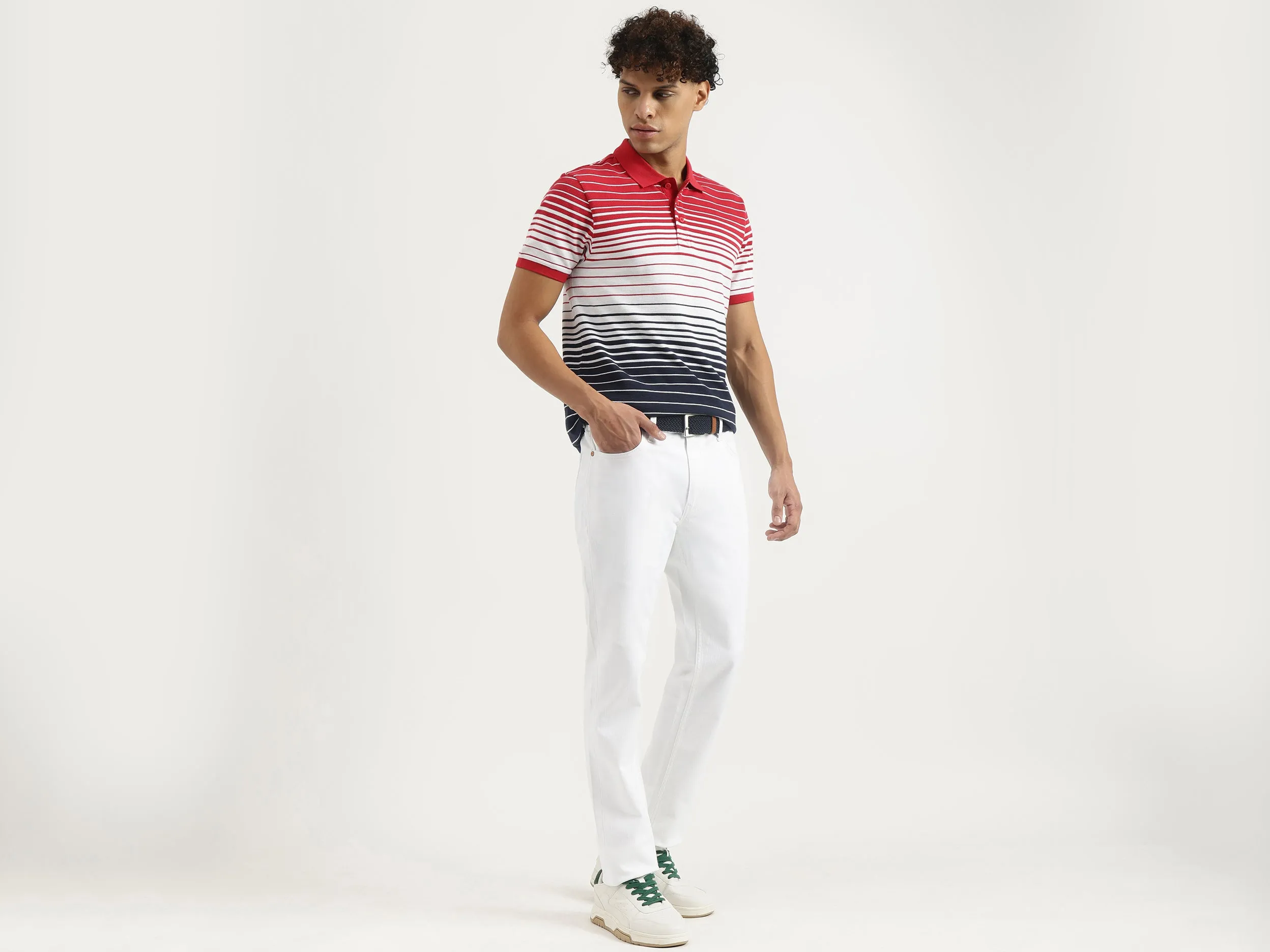 Regular Polo Neck Striped T-Shirt
