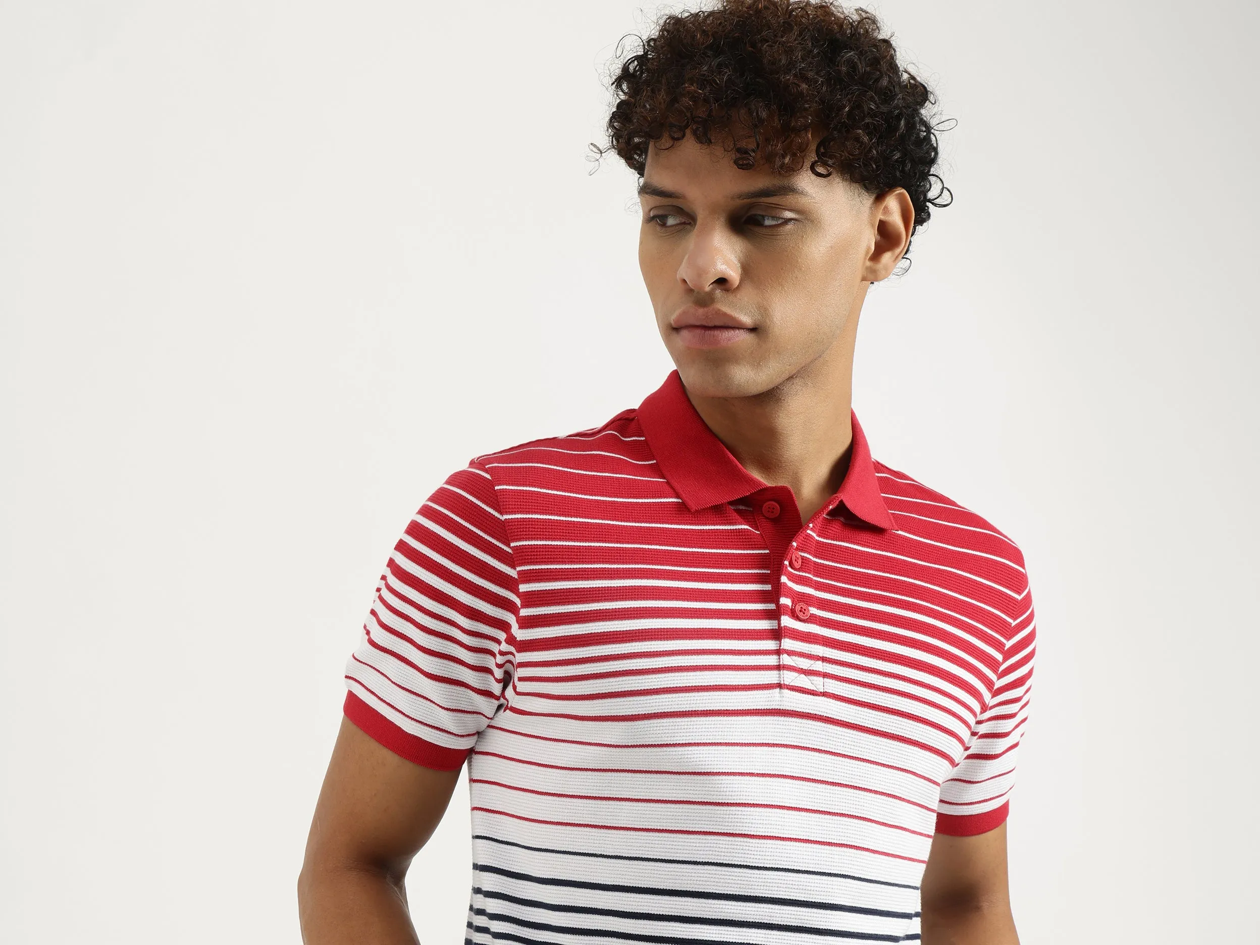 Regular Polo Neck Striped T-Shirt