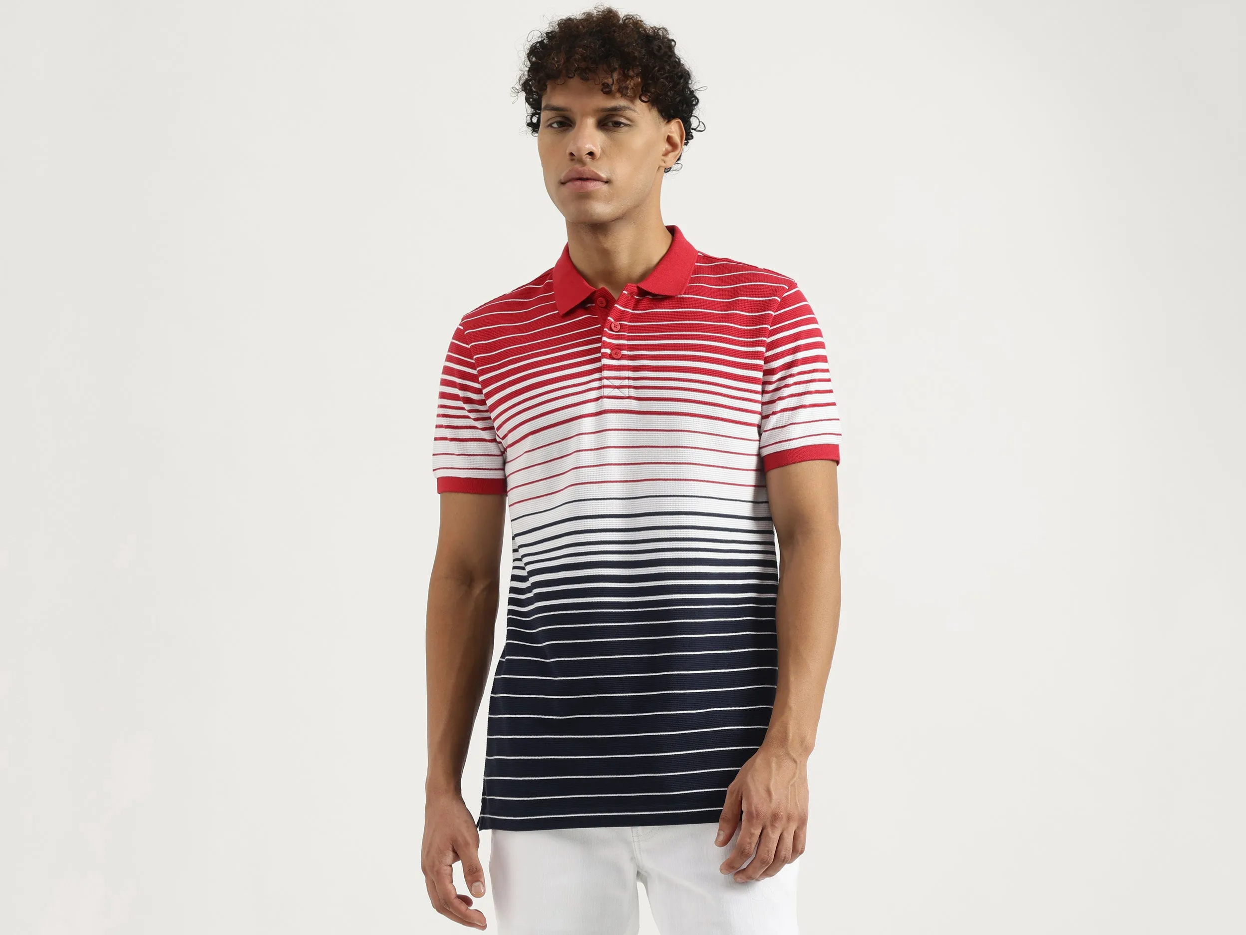 Regular Polo Neck Striped T-Shirt