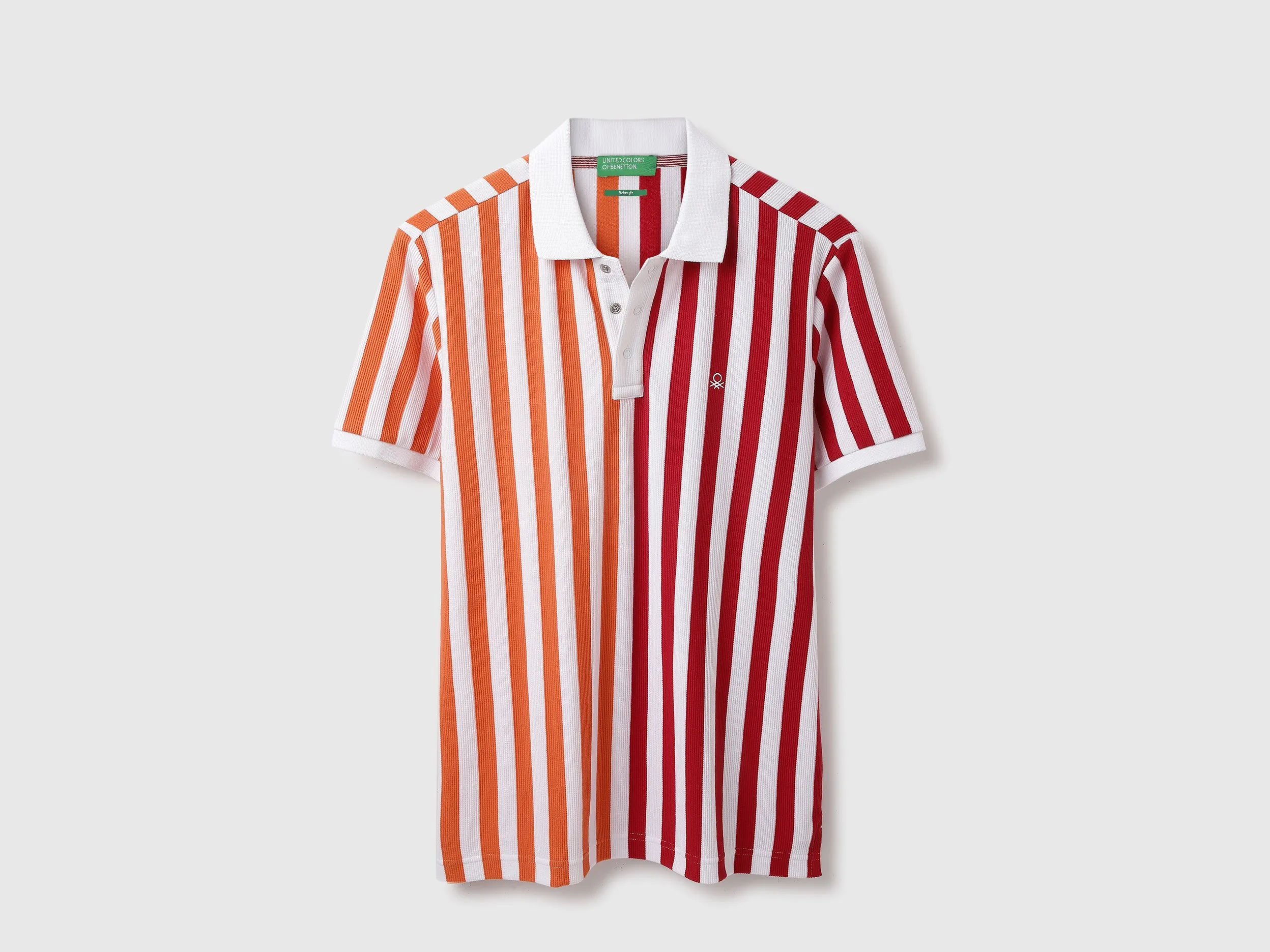 Relaxed Fit Polo Neck Striped Tshirt