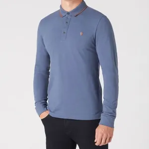 Remus Slim Fit Cotton-Stretch Pique Polo Shirt Blue