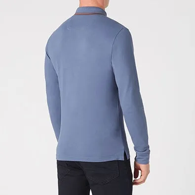 Remus Slim Fit Cotton-Stretch Pique Polo Shirt Blue