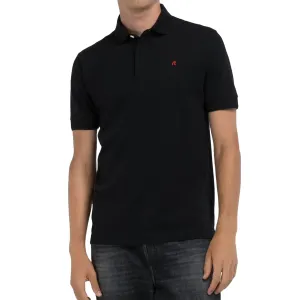 Replay Regular Fit Polo Shirt With Embroidery - Black