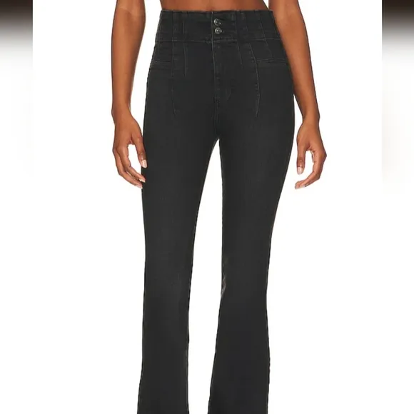 REVOLVE Free People x We The Free Jayde Flare in Night Sky Blaxk Denim Jeans